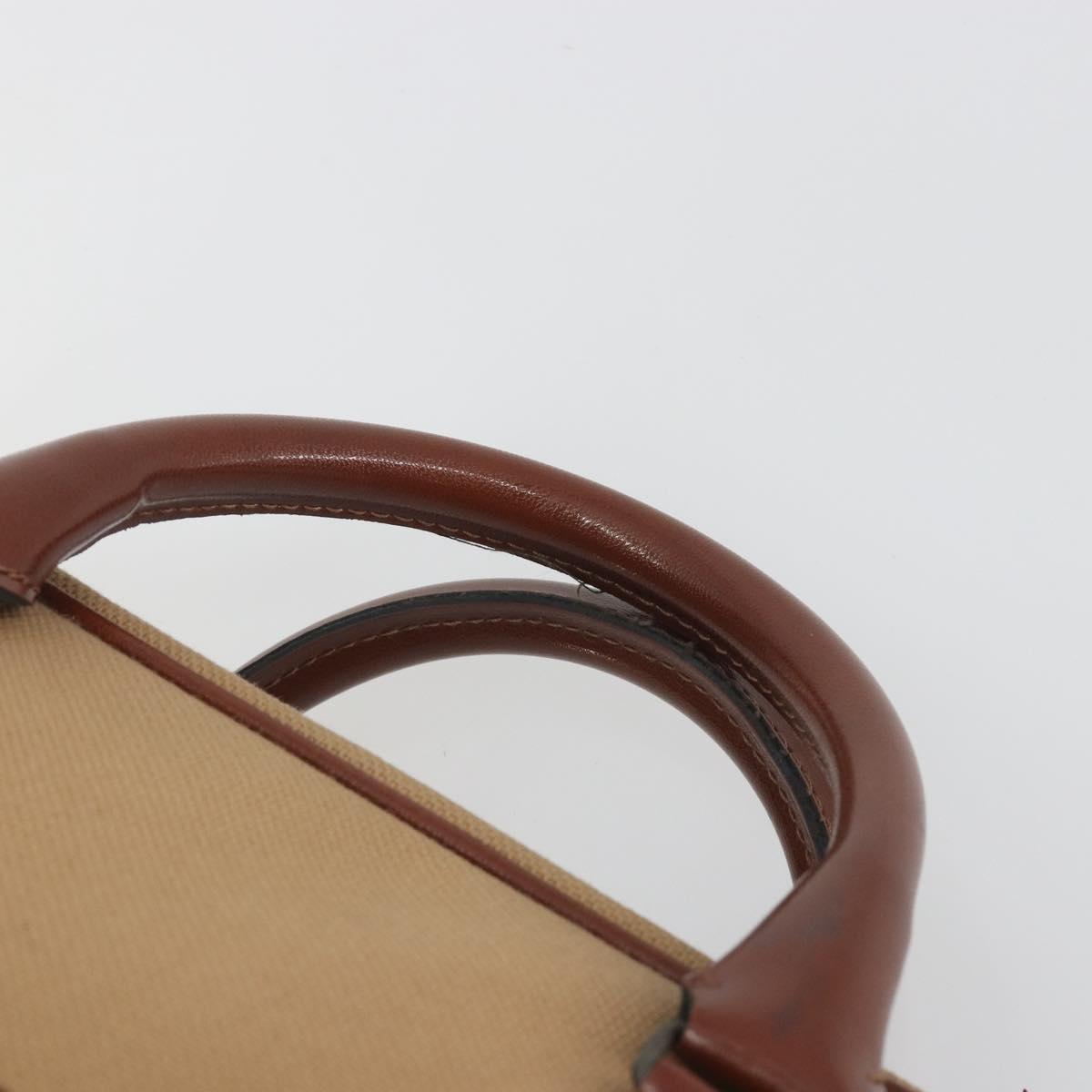 SAINT LAURENT Hand Bag Canvas Beige Auth BA14933