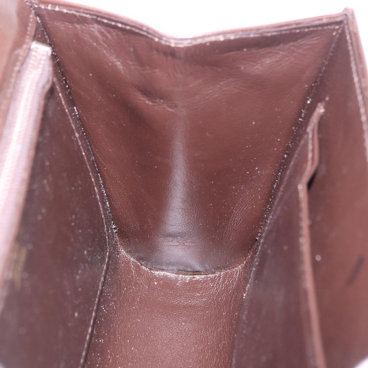 GUCCI Shoulder Bag Leather Brown Gold Tone Auth BA14934