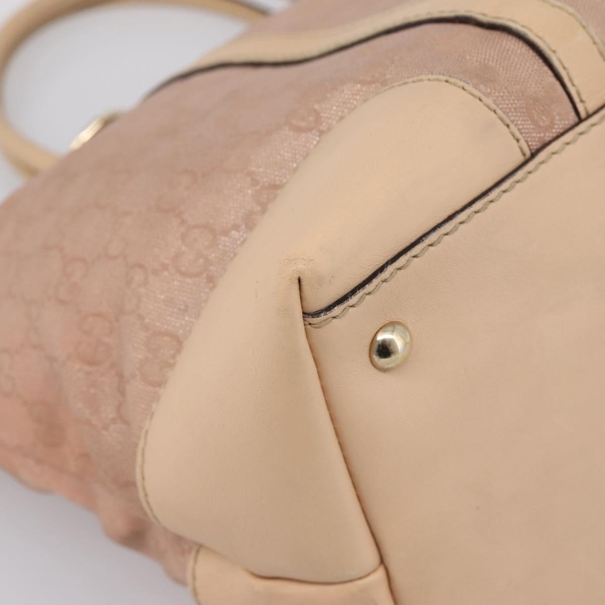 GUCCI GG Canvas Tote Bag Pink Gold Tone 257068 Auth BA14937