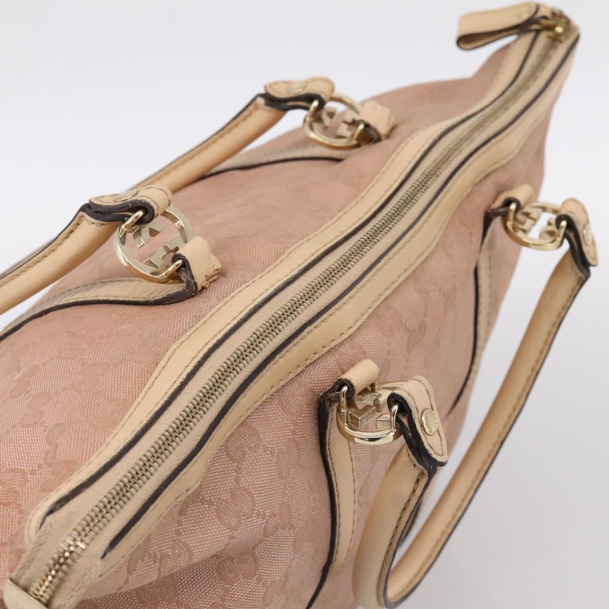GUCCI GG Canvas Tote Bag Pink Gold Tone 257068 Auth BA14937