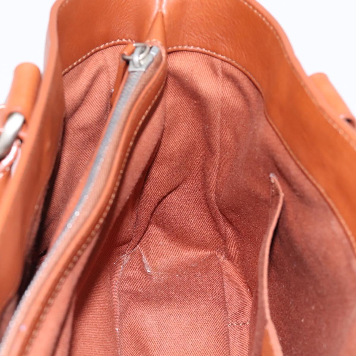 CELINE Boogie Bag Hand Bag Leather Brown Silver Auth BA14938A