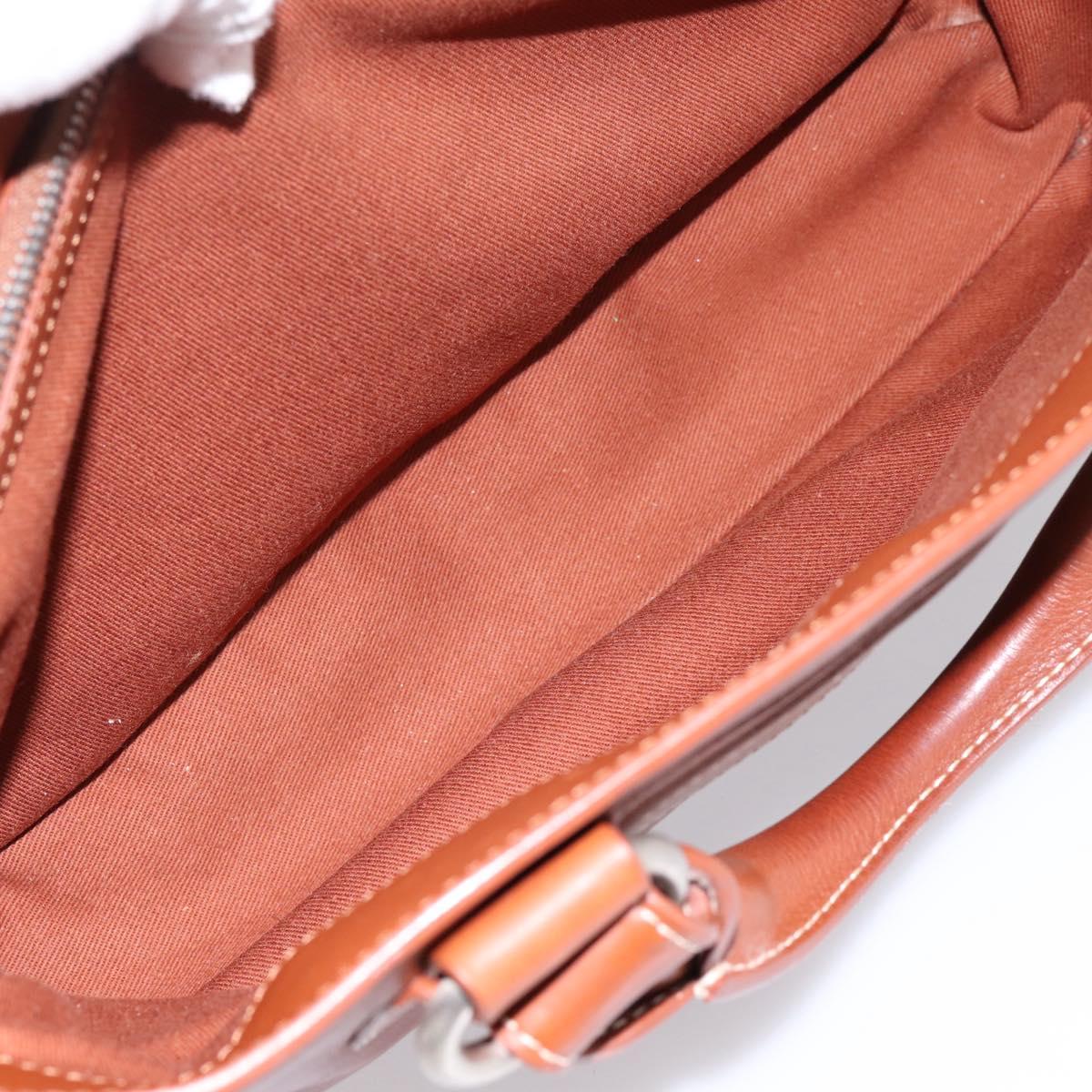 CELINE Boogie Bag Hand Bag Leather Brown Silver Auth BA14938A