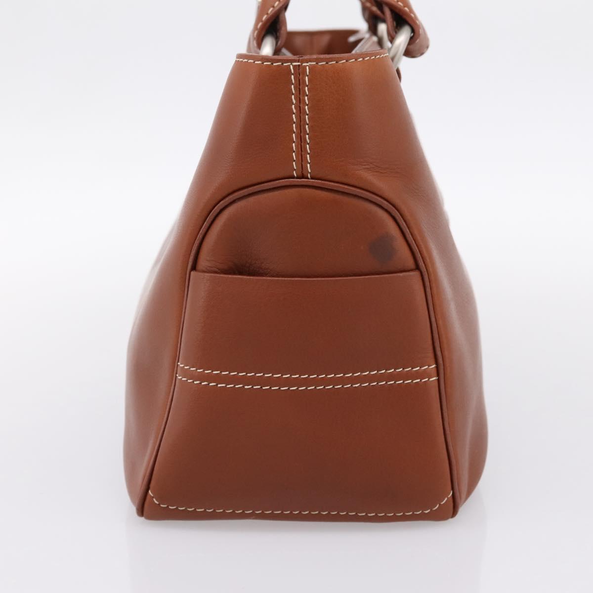 CELINE Boogie Bag Hand Bag Leather Brown Silver Auth BA14938A