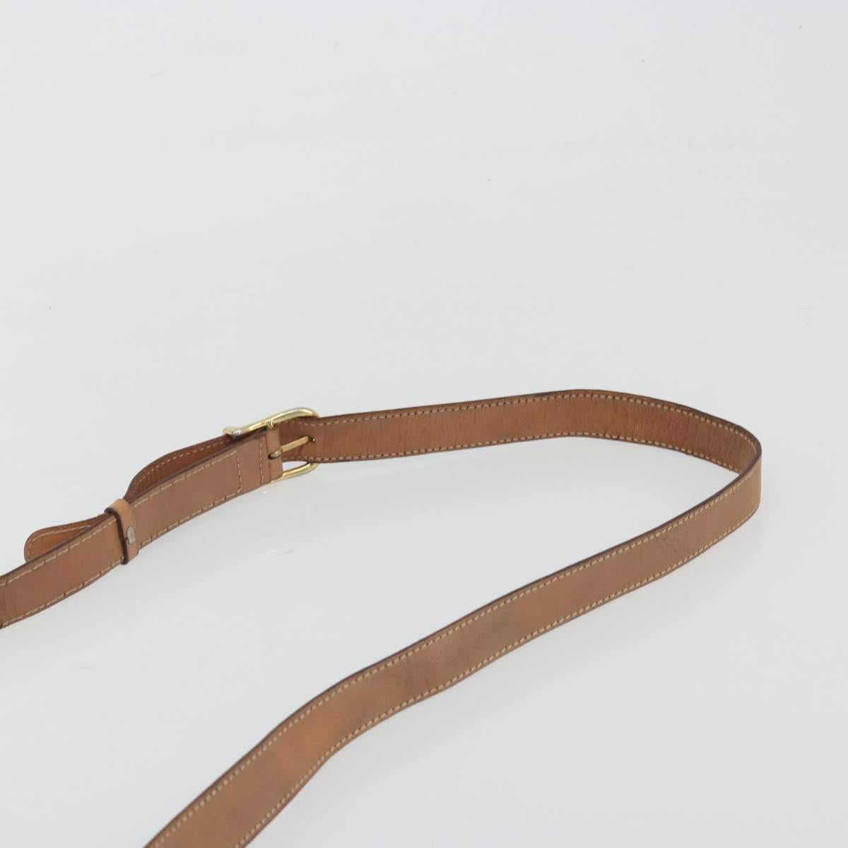 CELINE Macadam Shoulder Bag PVC Leather Brown Gold Tone Auth BA14939