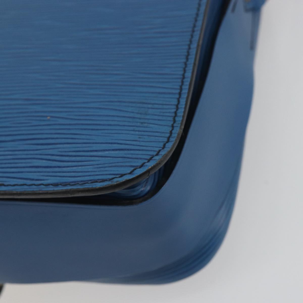 LOUIS VUITTON Epi Cartouchiere MM Shoulder Bag Blue M52245 LV Auth BA14941