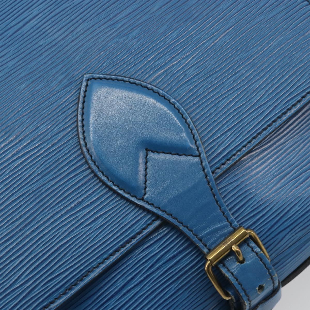 LOUIS VUITTON Epi Cartouchiere MM Shoulder Bag Blue M52245 LV Auth BA14941