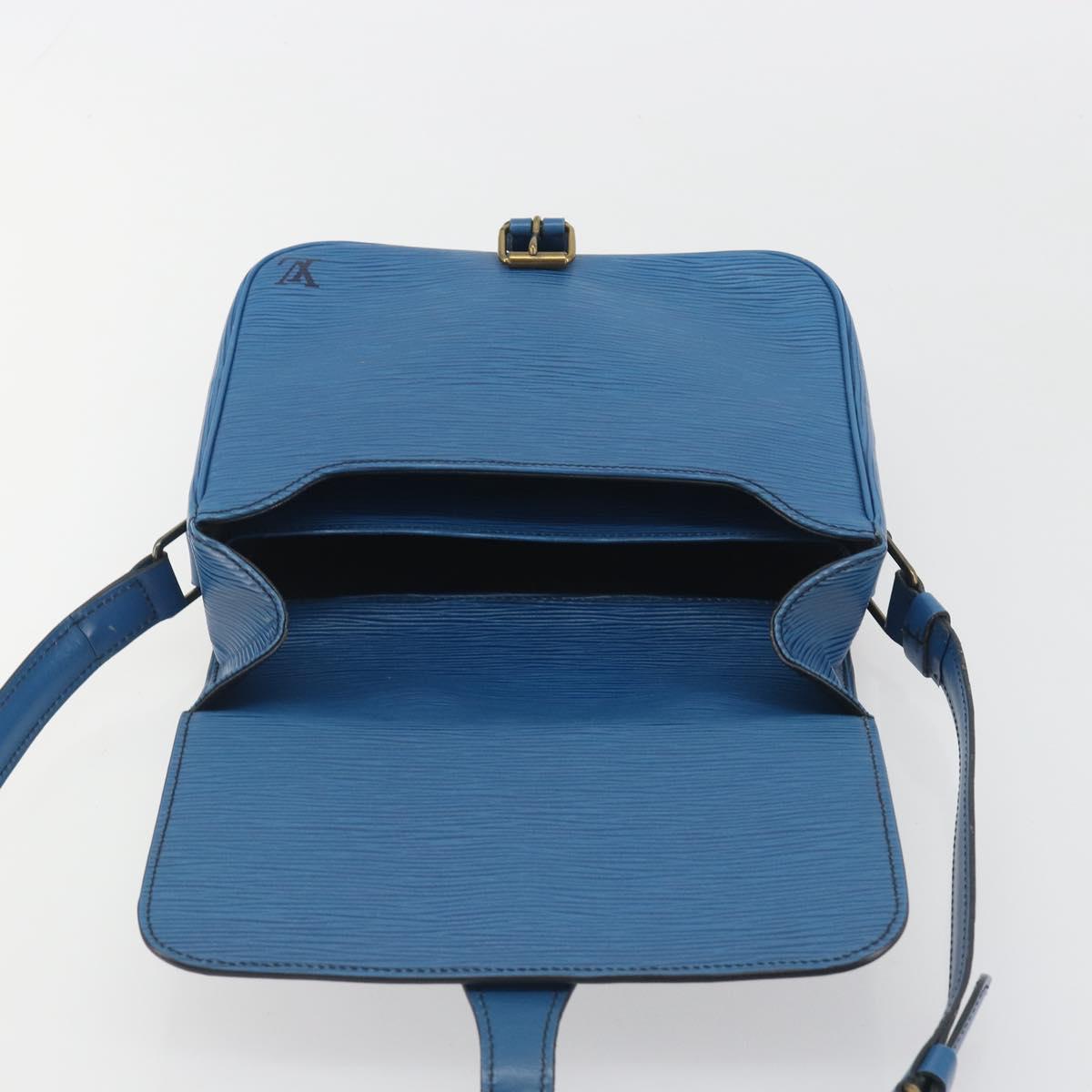 LOUIS VUITTON Epi Cartouchiere MM Shoulder Bag Blue M52245 LV Auth BA14941