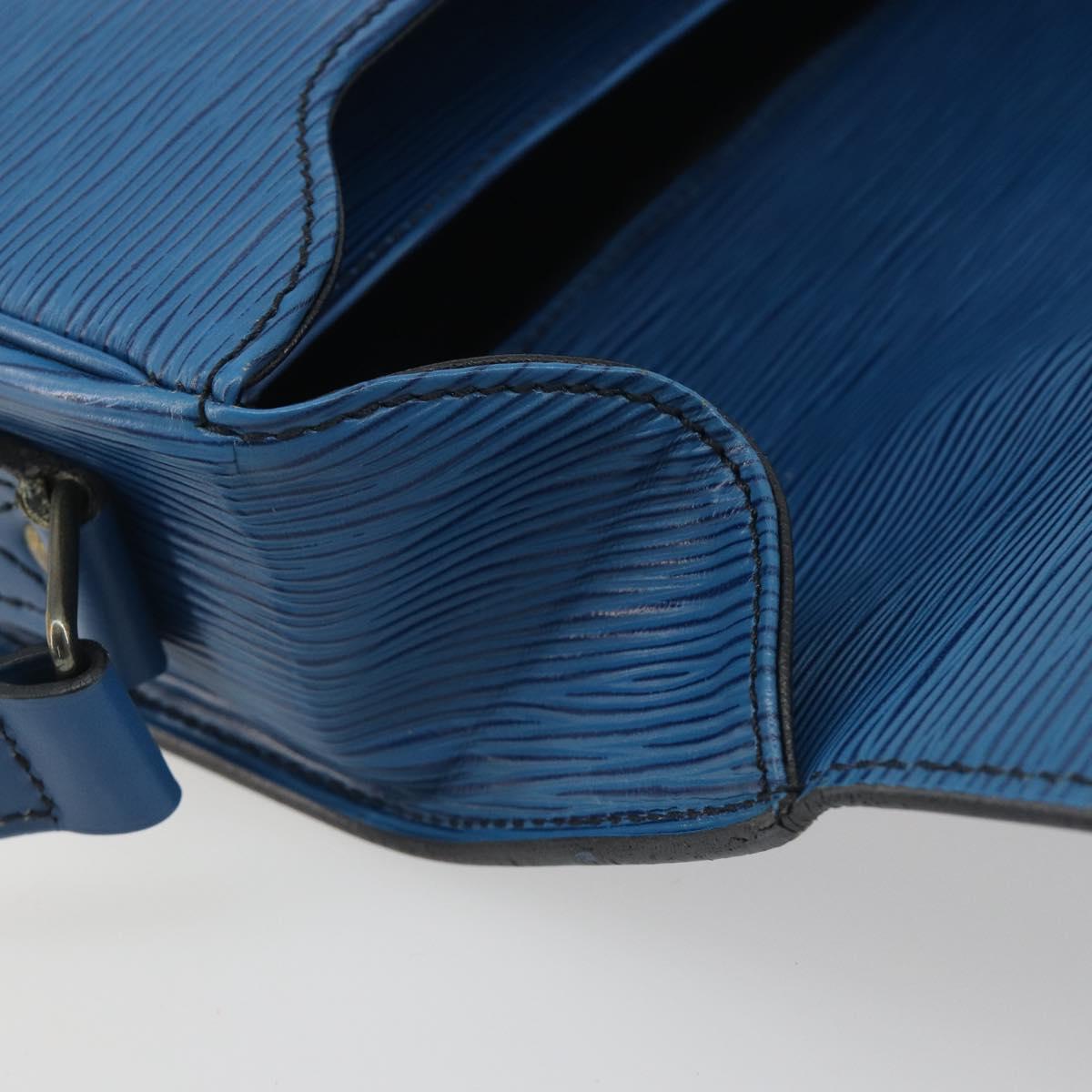 LOUIS VUITTON Epi Cartouchiere MM Shoulder Bag Blue M52245 LV Auth BA14941