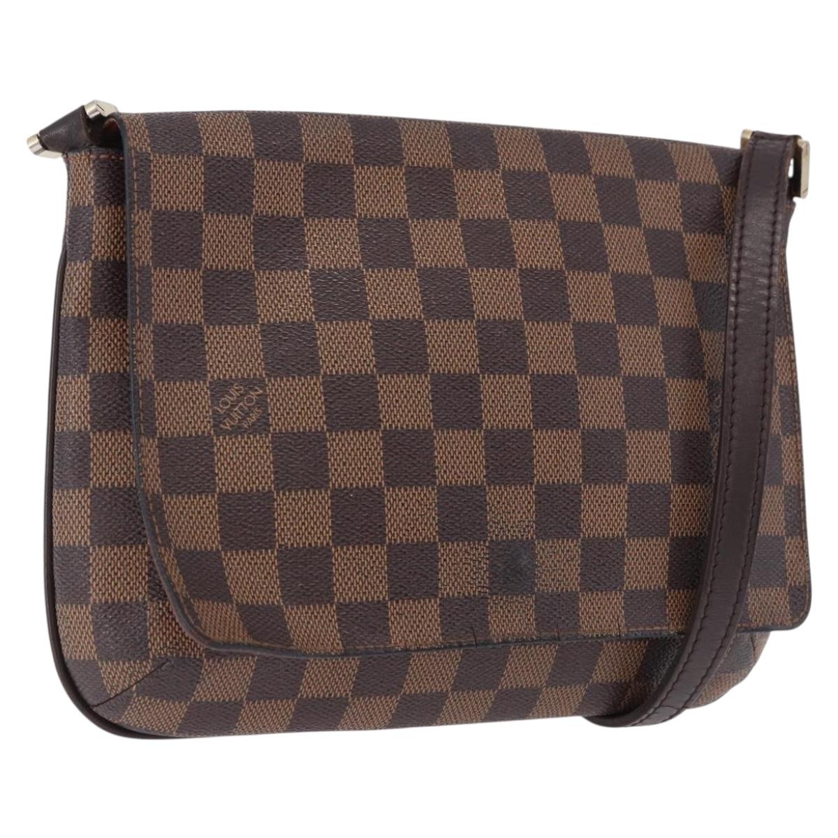 LOUIS VUITTON Damier Ebene Musette Tango Shoulder Bag N51301 LV Auth BA14945