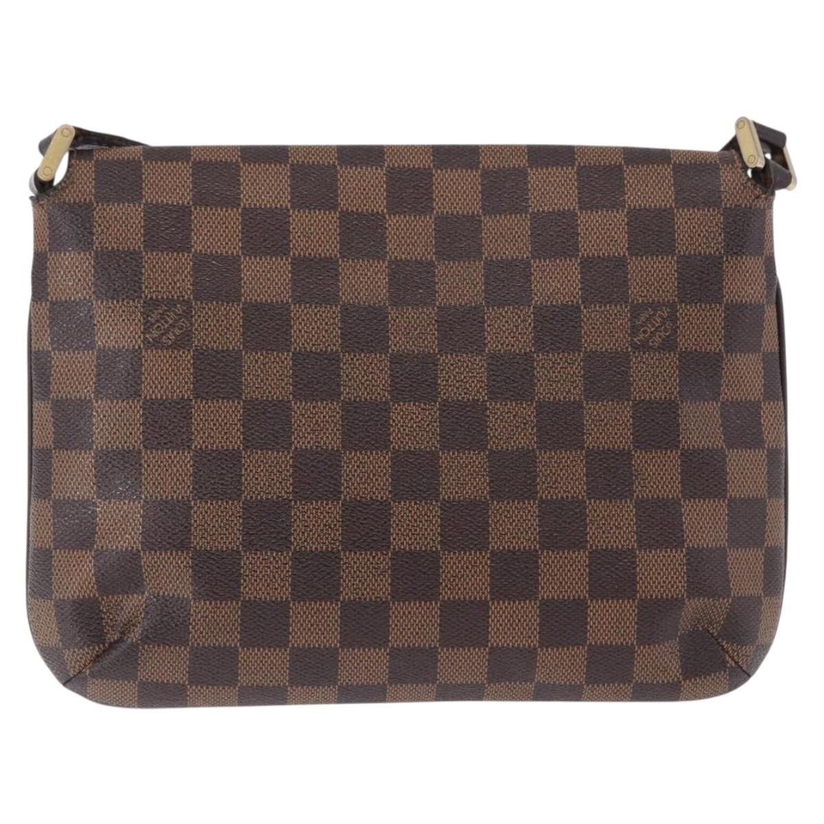 LOUIS VUITTON Damier Ebene Musette Tango Shoulder Bag N51301 LV Auth BA14945