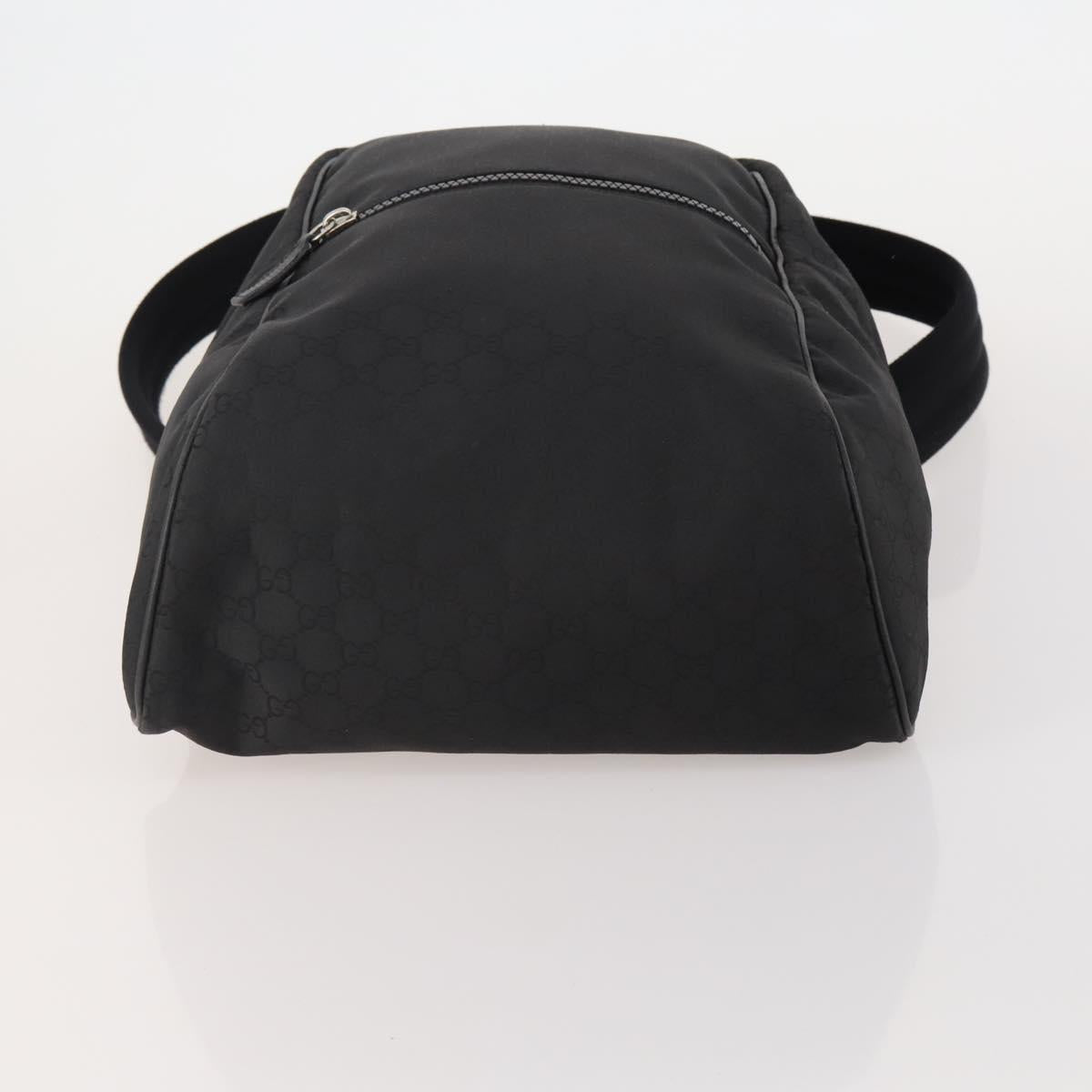 GUCCI GG Canvas Backpack Black Silver 449181 Auth BA14948