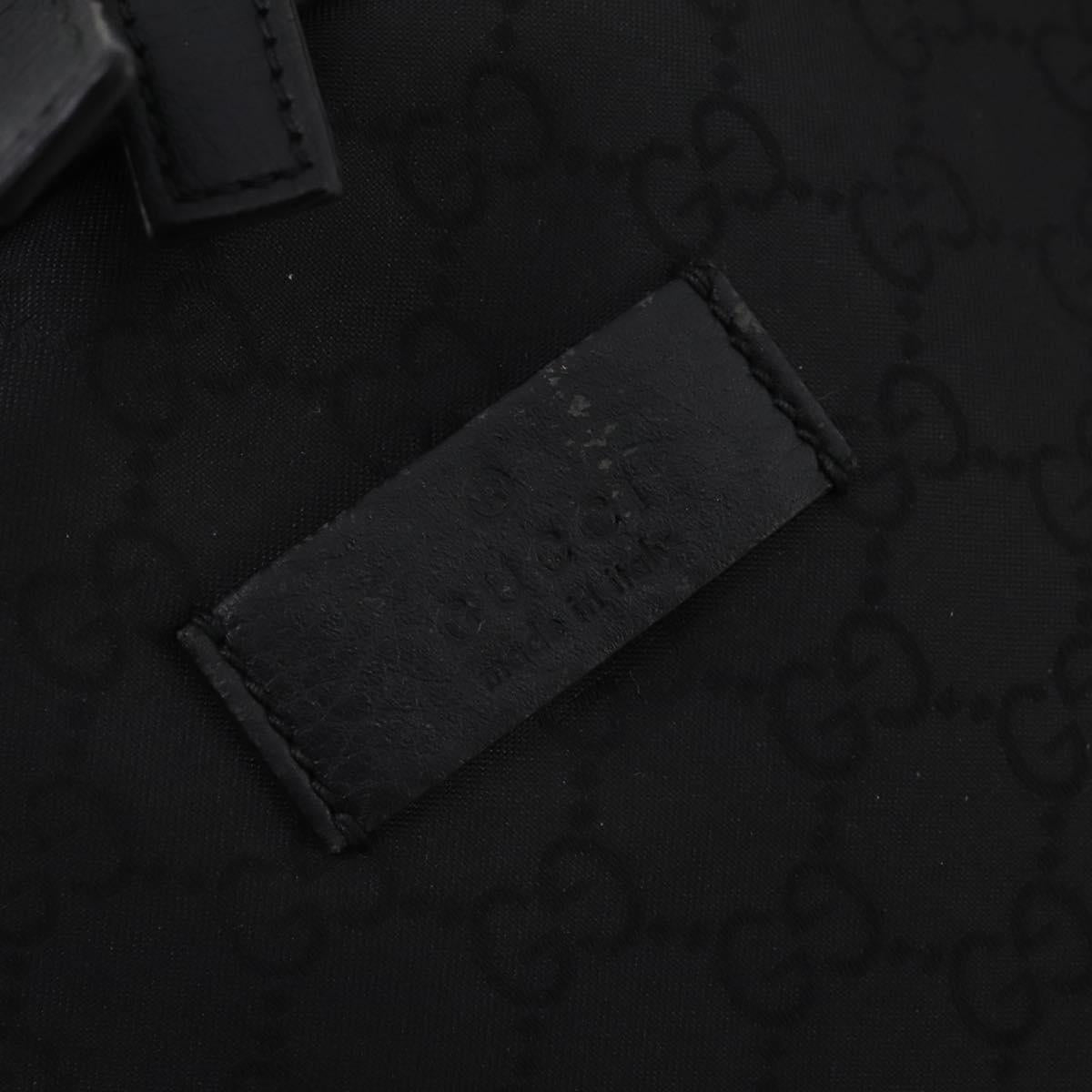 GUCCI GG Canvas Backpack Black Silver 449181 Auth BA14948