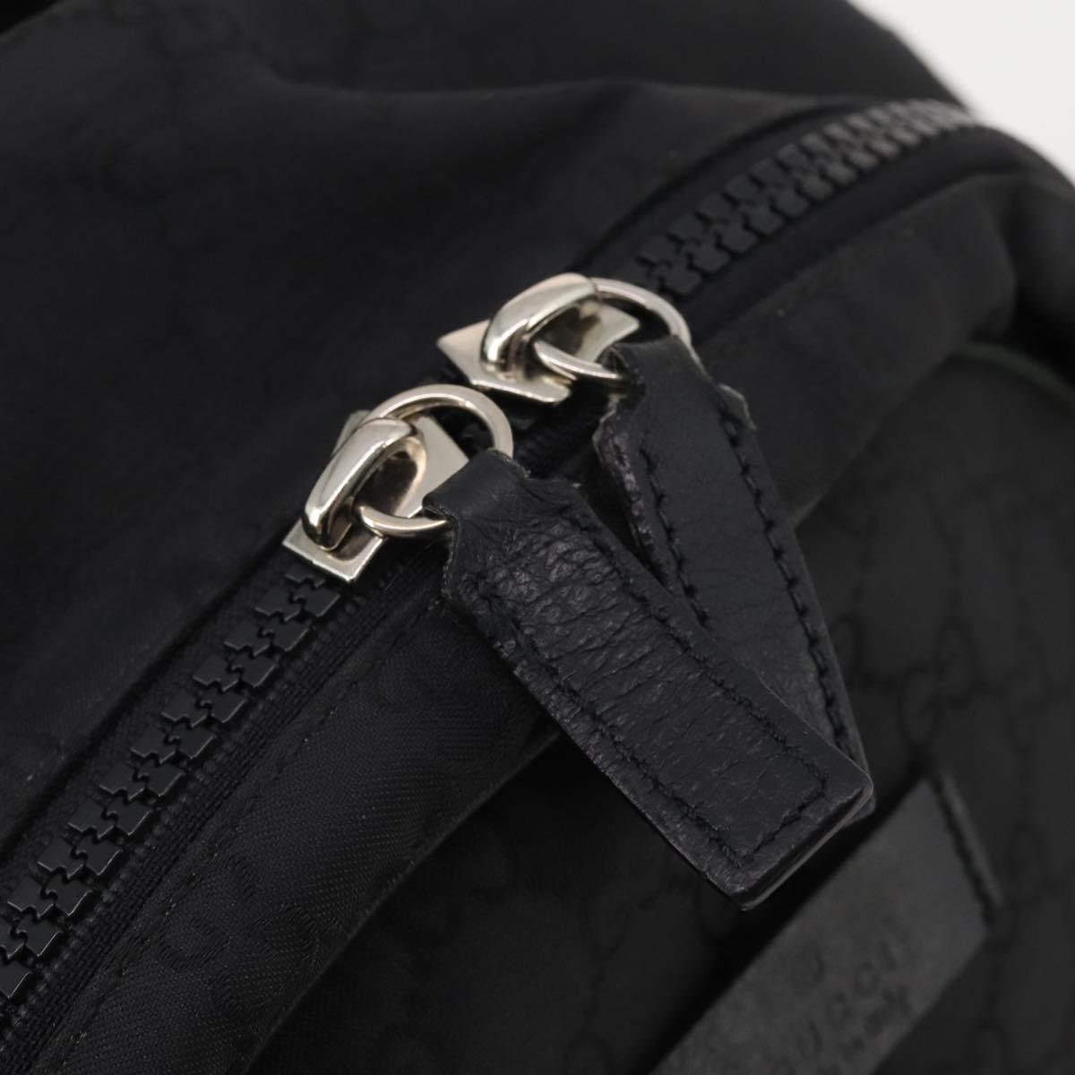 GUCCI GG Canvas Backpack Black Silver 449181 Auth BA14948