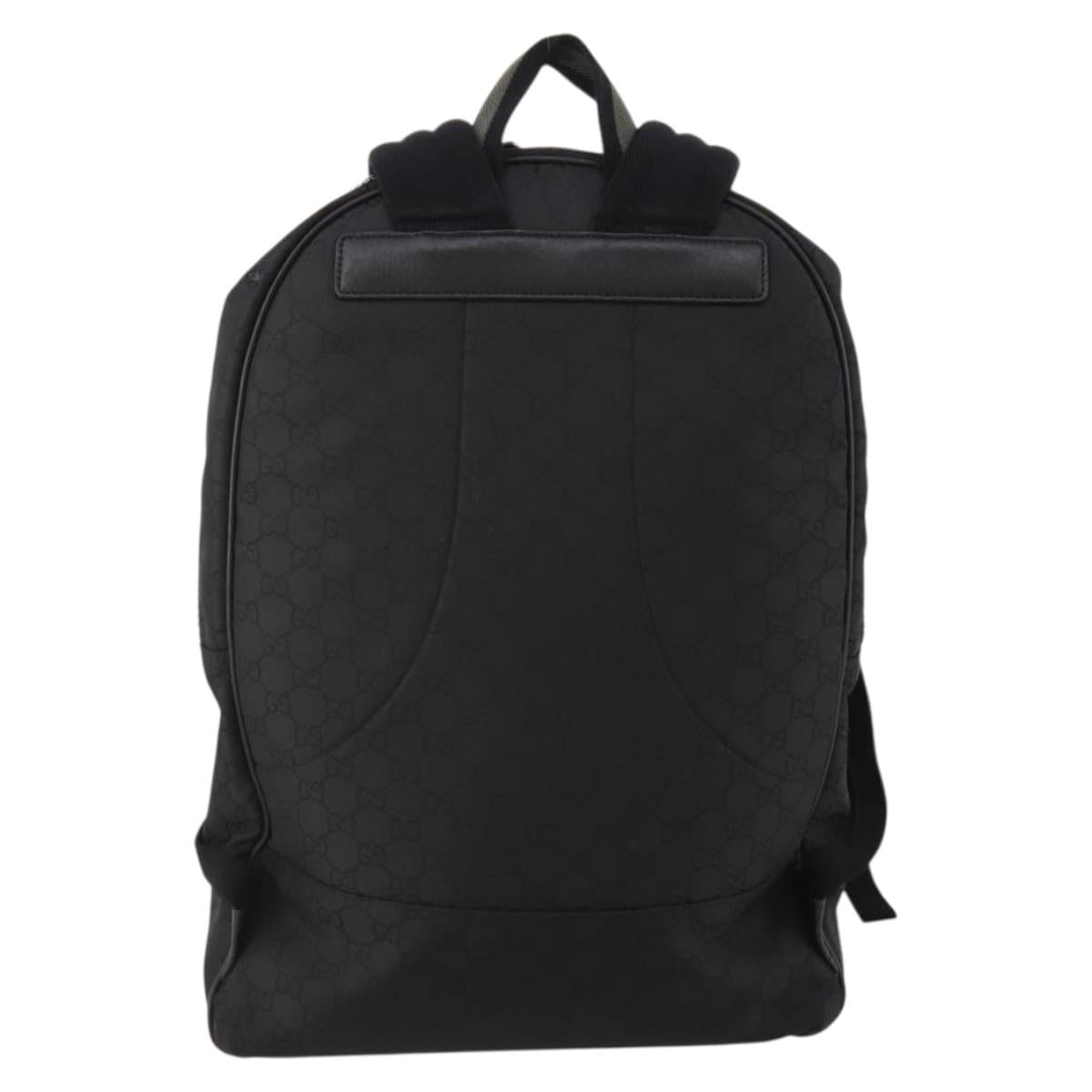 GUCCI GG Canvas Backpack Black Silver 449181 Auth BA14948