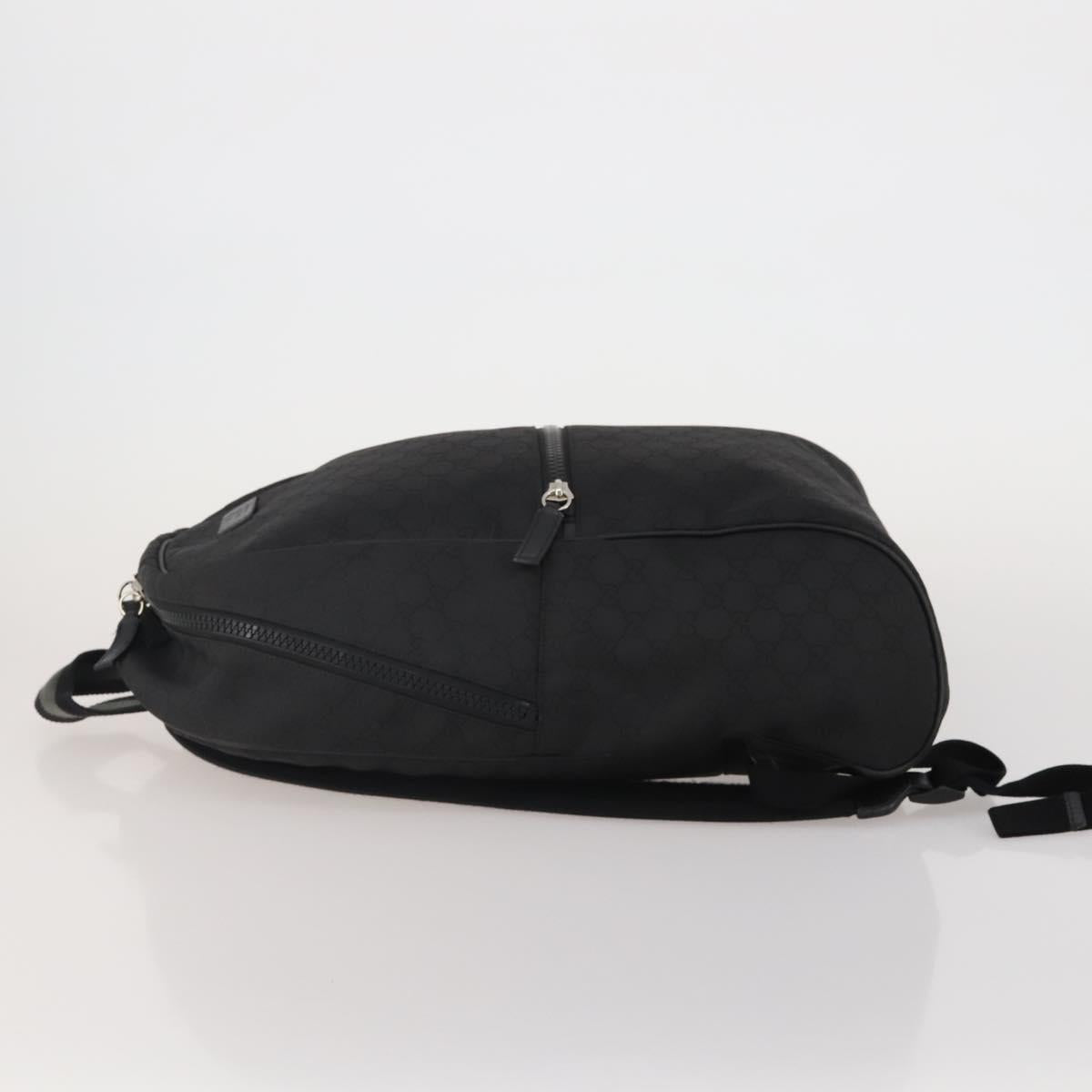 GUCCI GG Canvas Backpack Black Silver 449181 Auth BA14948