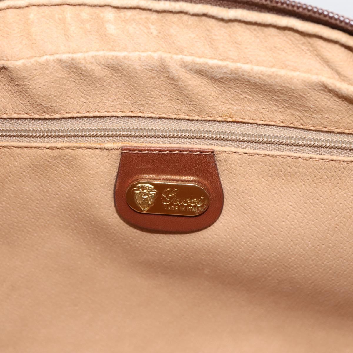 GUCCI Micro GG Hand Bag PVC Leather Beige Gold Tone 000.39.0030 Auth BA14951