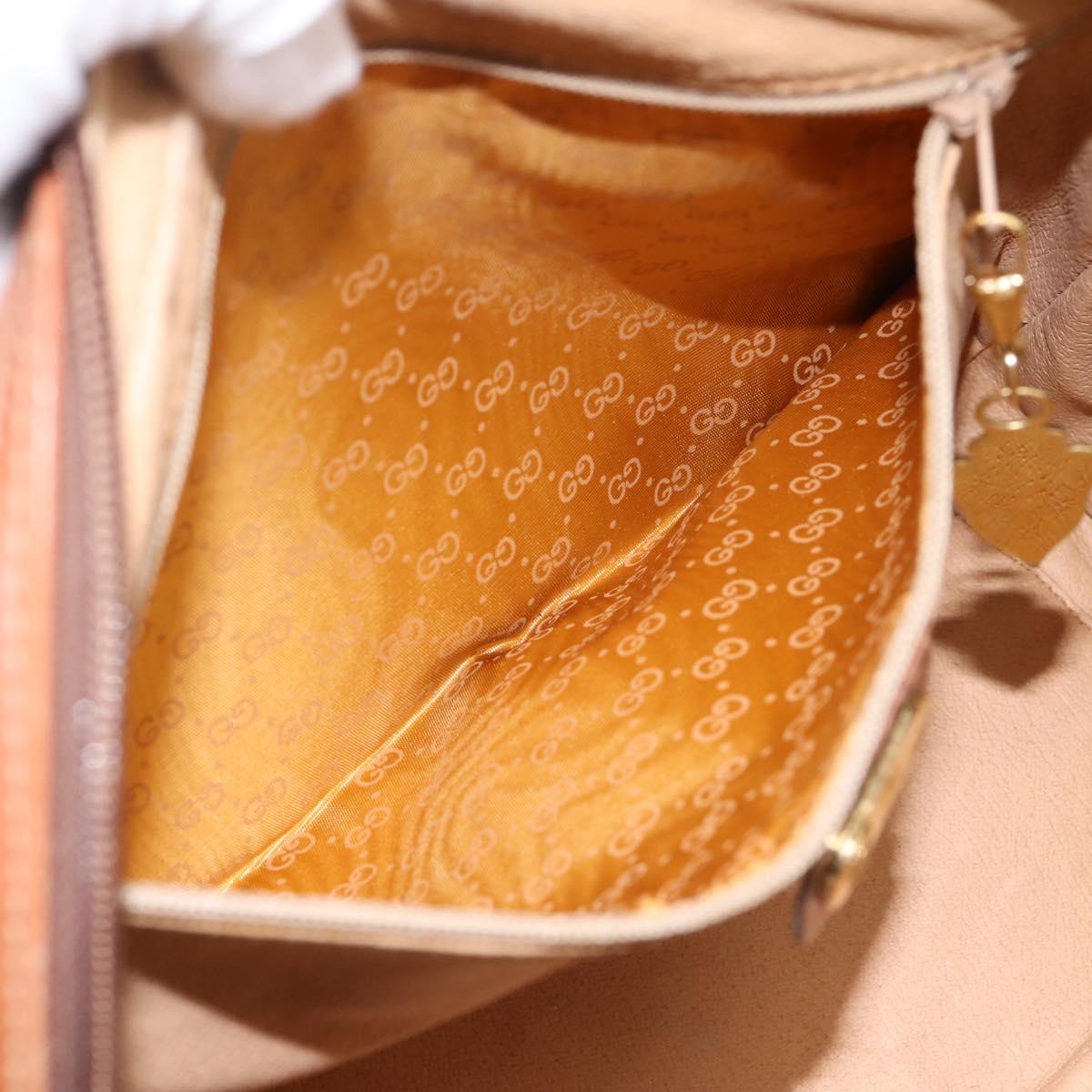 GUCCI Micro GG Hand Bag PVC Leather Beige Gold Tone 000.39.0030 Auth BA14951