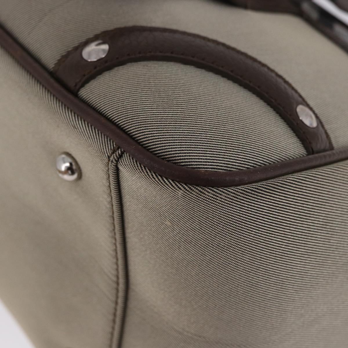 BURBERRY Nova Check Hand Bag Canvas Brown Silver Auth BA14954A
