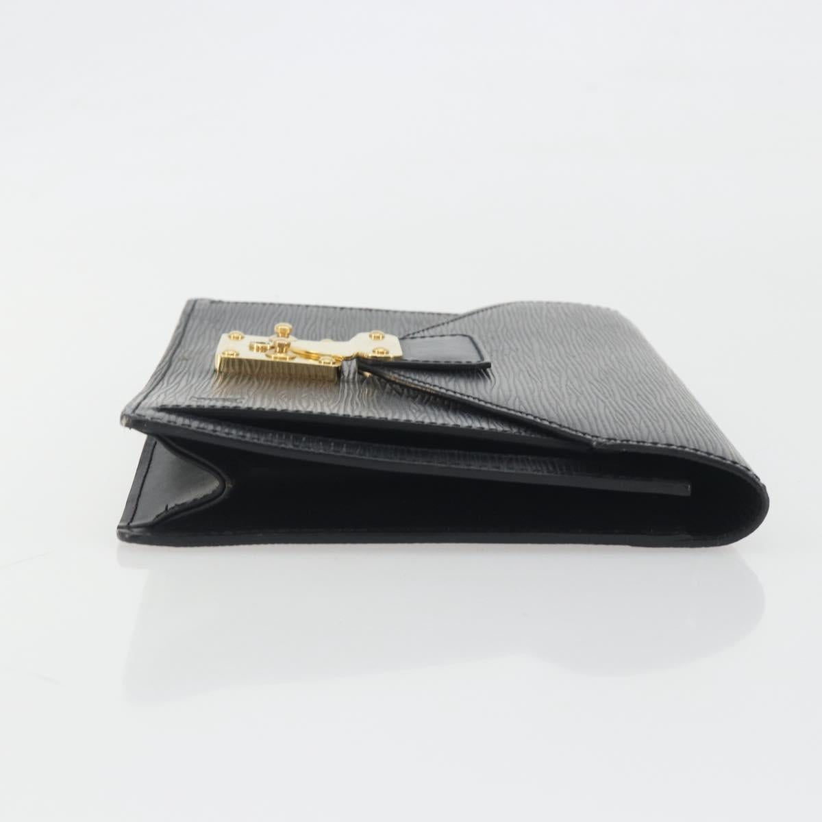 LOUIS VUITTON Epi Sellier Dragonne Clutch Bag Black M52612 LV Auth BA14957