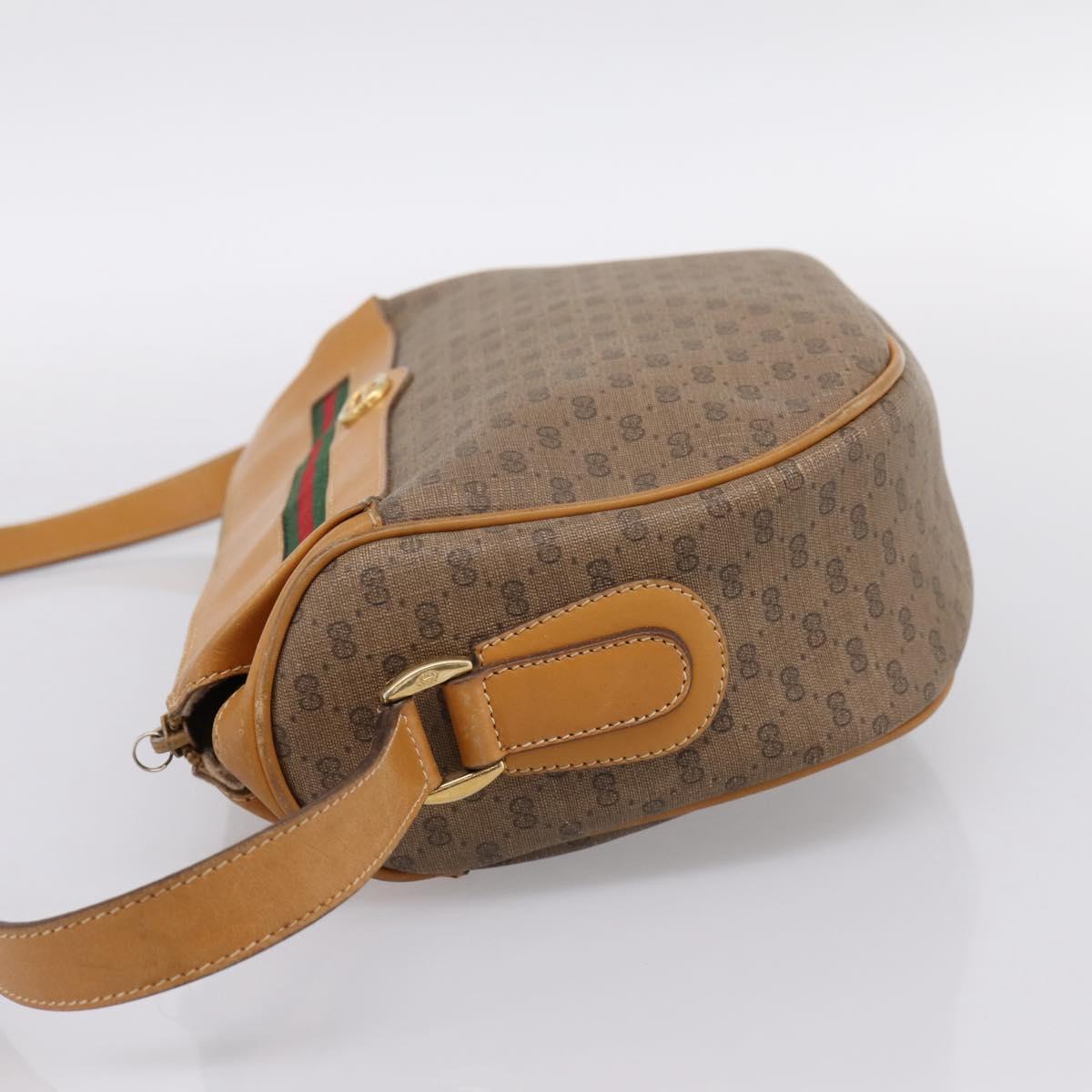 GUCCI Micro GG Web Sherry Line Shoulder Bag PVC Beige 001 104 0918 Auth BA14963