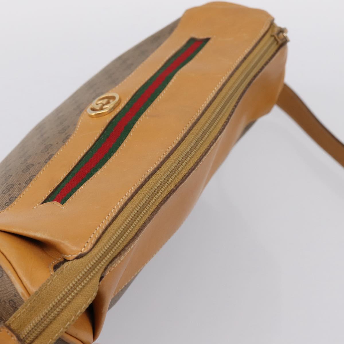 GUCCI Micro GG Web Sherry Line Shoulder Bag PVC Beige 001 104 0918 Auth BA14963