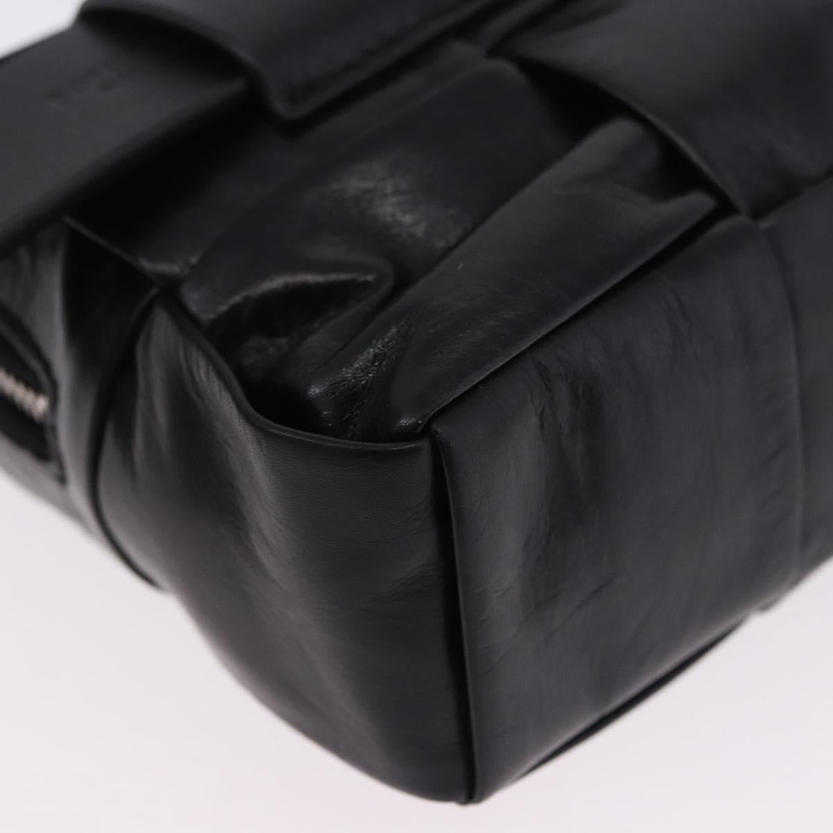 BOTTEGA VENETA MAXI INTRECCIATO Cassette Belt Bag Black Auth BA14968V