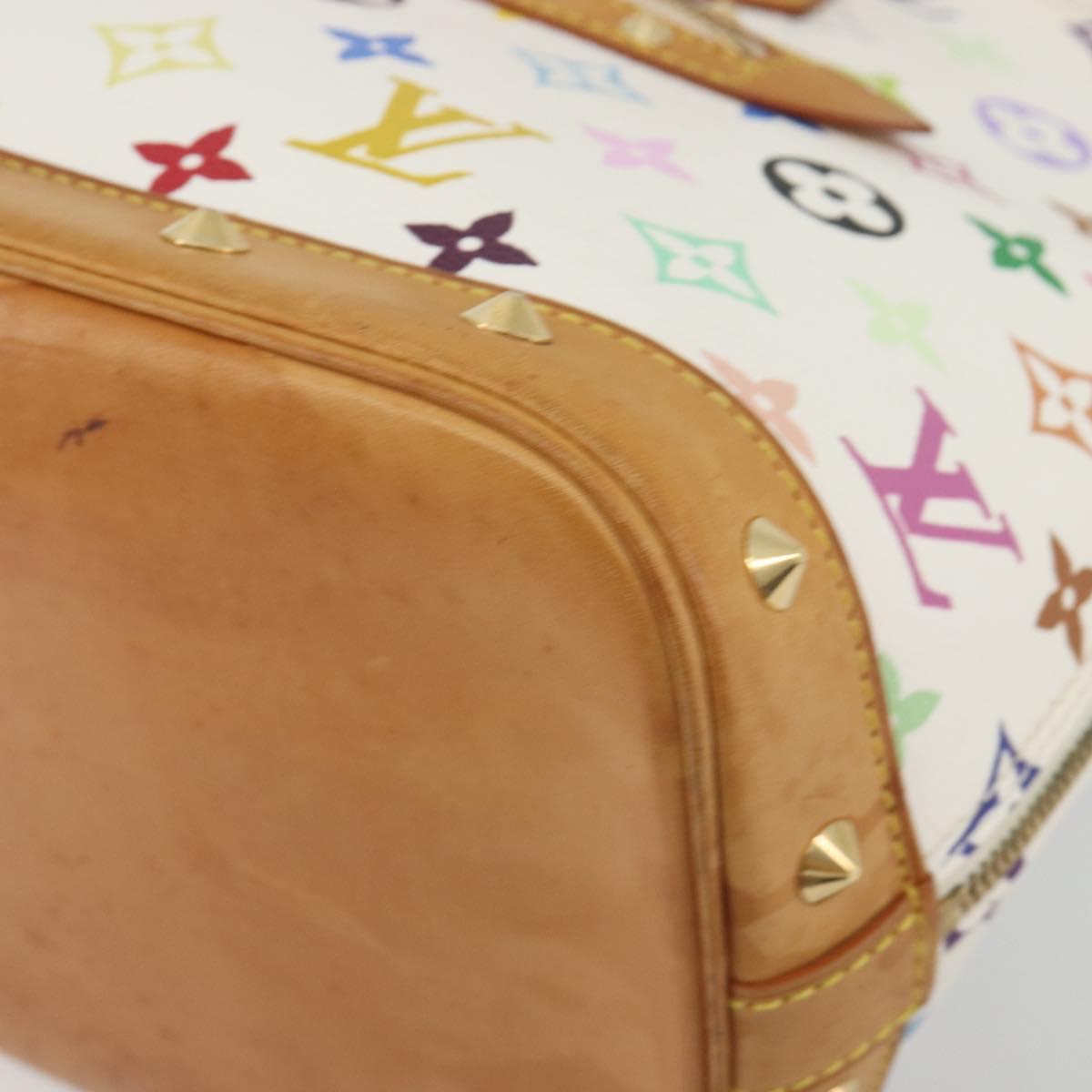 LOUIS VUITTON Monogram Multicolor Alma Hand Bag White M92647 LV Auth BA14970V