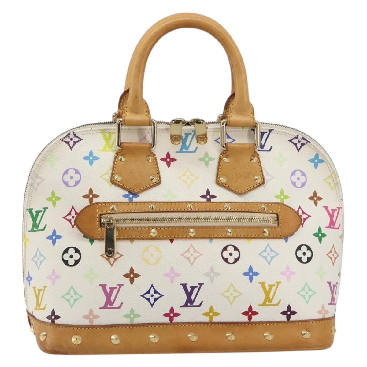 LOUIS VUITTON Monogram Multicolor Alma Hand Bag White M92647 LV Auth BA14970V