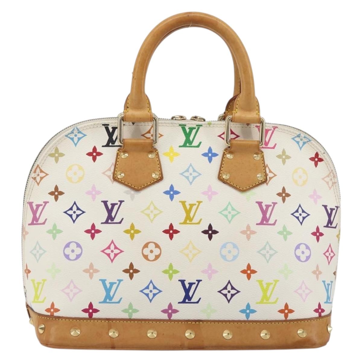 LOUIS VUITTON Monogram Multicolor Alma Hand Bag White M92647 LV Auth BA14970V