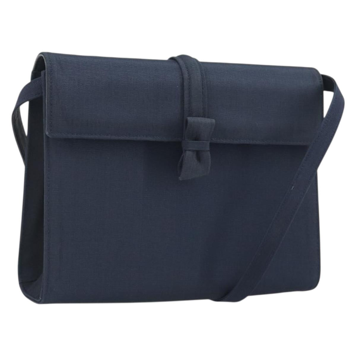 GUCCI Shoulder Bag Nylon Navy Gold Tone 004 110 0277 Auth BA14973