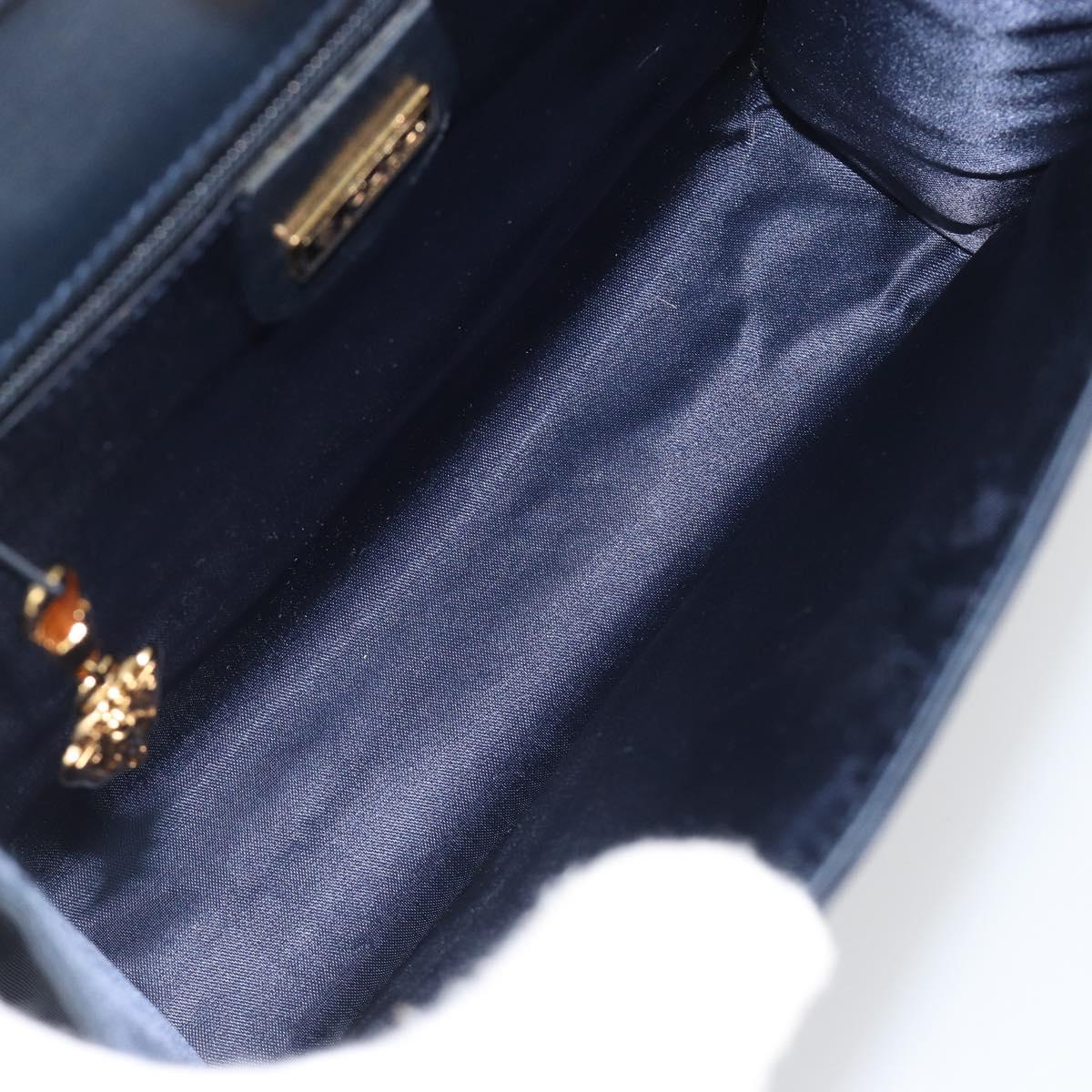 GUCCI Shoulder Bag Nylon Navy Gold Tone 004 110 0277 Auth BA14973