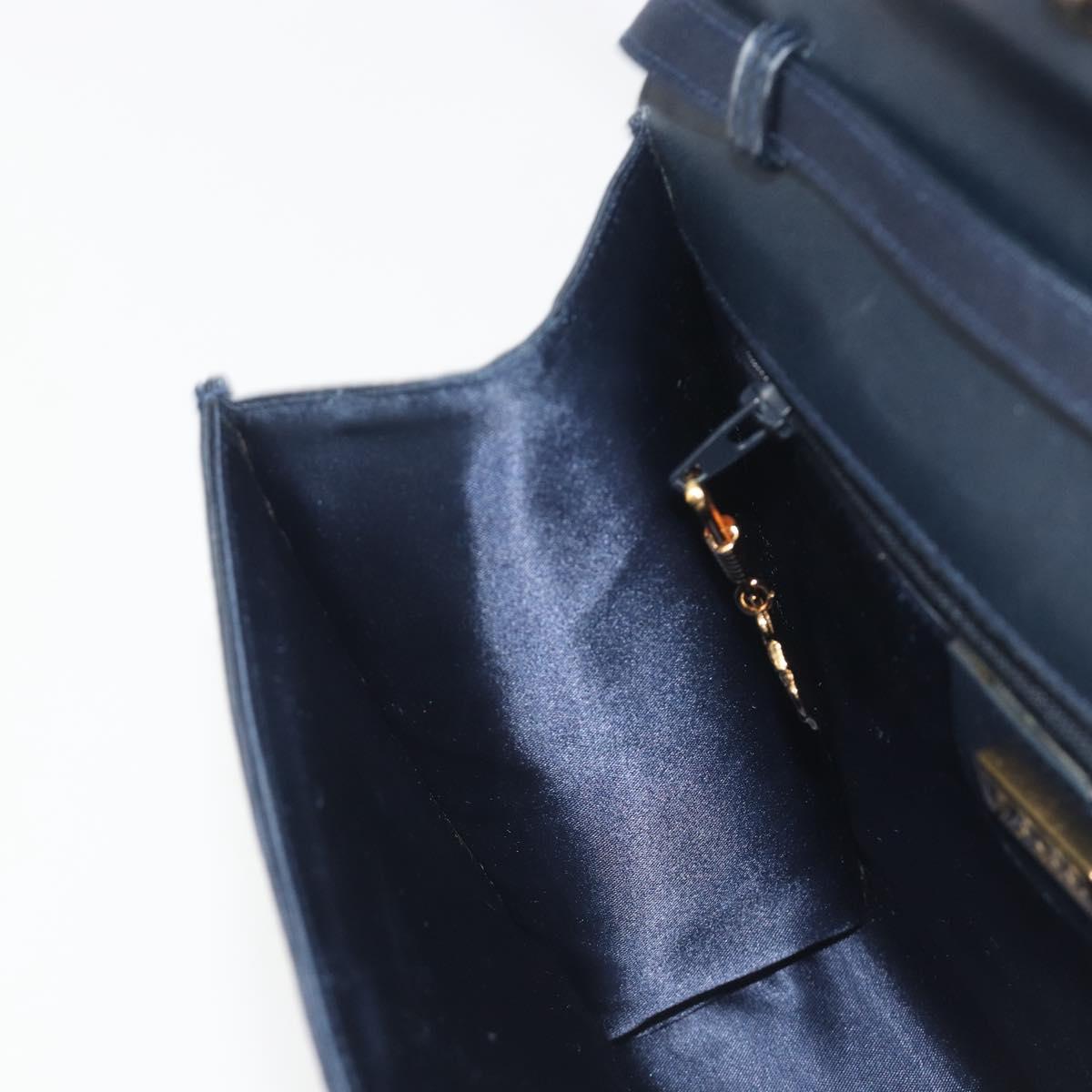 GUCCI Shoulder Bag Nylon Navy Gold Tone 004 110 0277 Auth BA14973