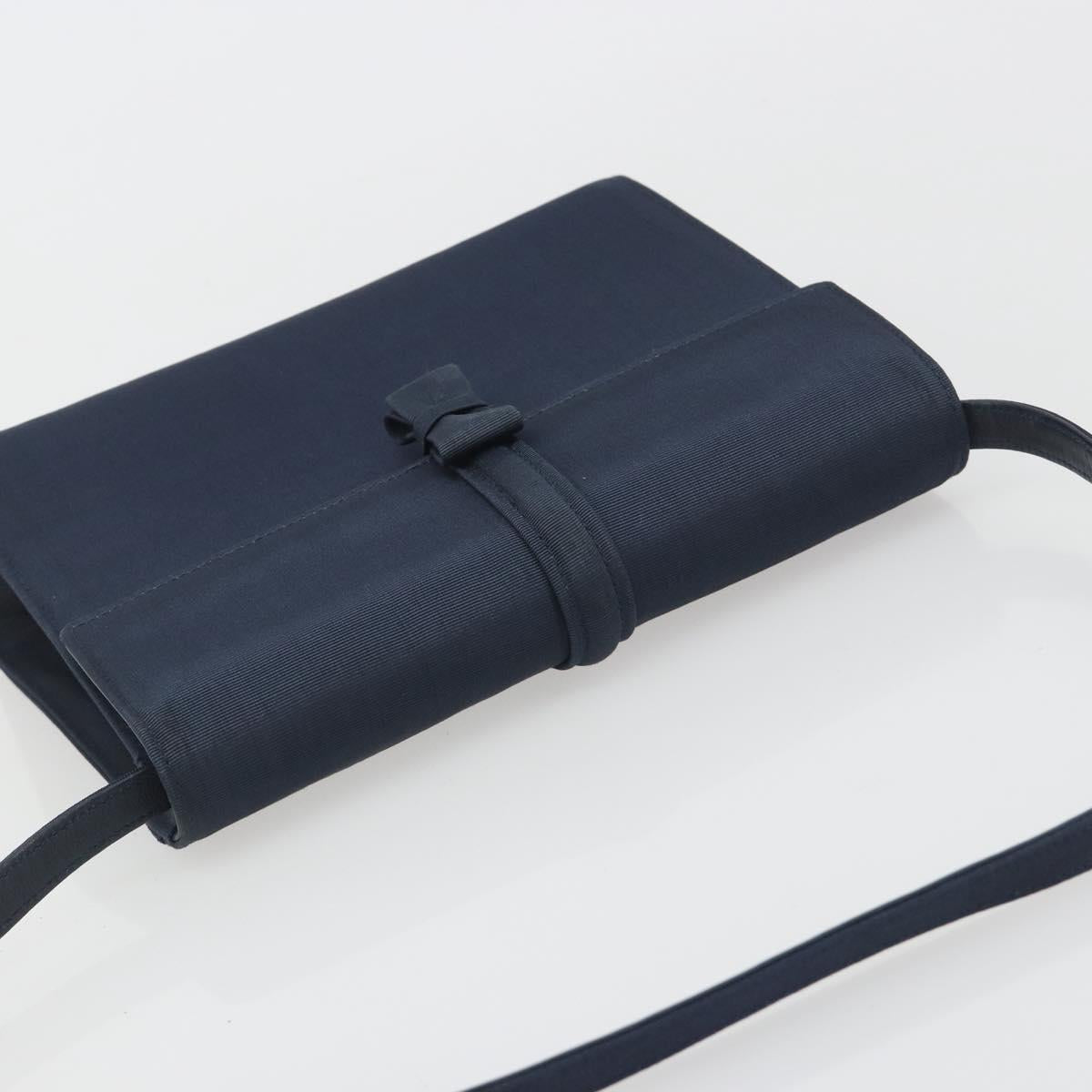 GUCCI Shoulder Bag Nylon Navy Gold Tone 004 110 0277 Auth BA14973