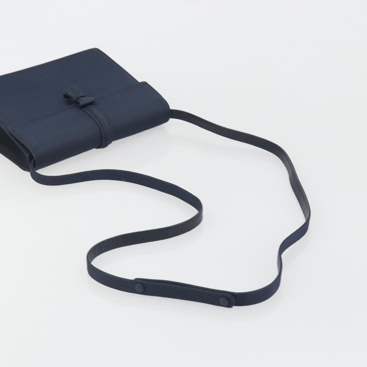 GUCCI Shoulder Bag Nylon Navy Gold Tone 004 110 0277 Auth BA14973