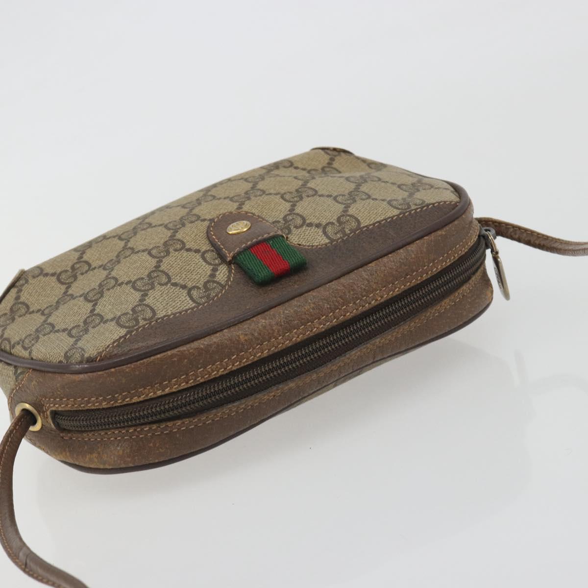 GUCCI GG Supreme Web Sherry Line Shoulder Bag PVC Beige 89 02 066 Auth BA14974