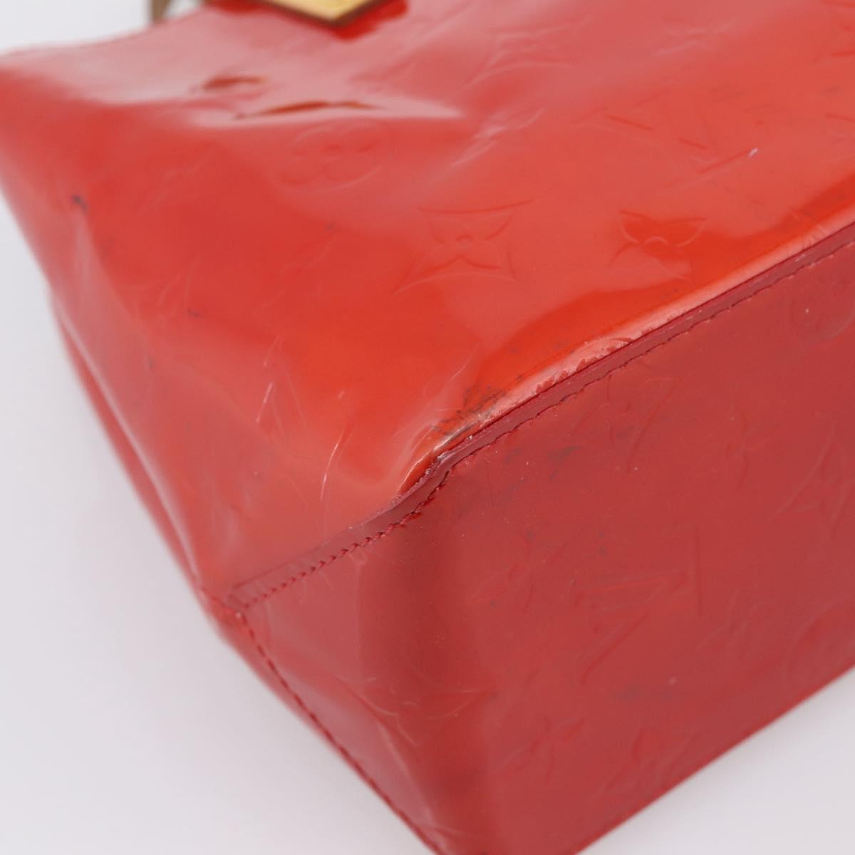LOUIS VUITTON Monogram Vernis Reade PM Hand Bag Rouge M91088 LV Auth BA14977