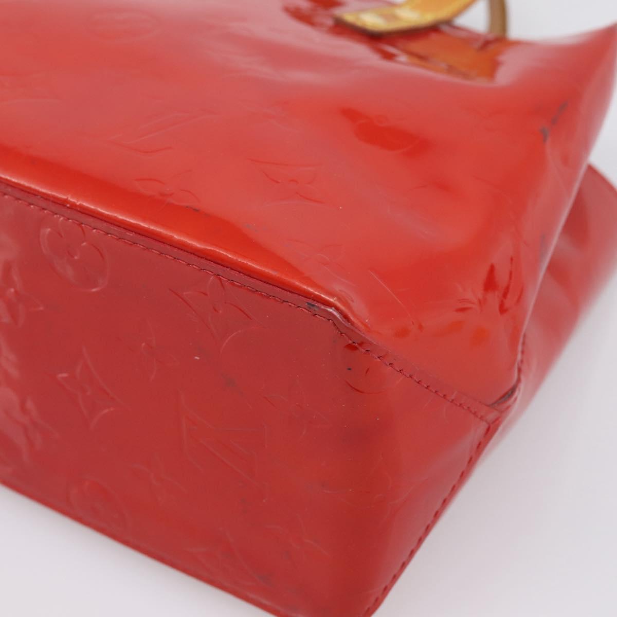 LOUIS VUITTON Monogram Vernis Reade PM Hand Bag Rouge M91088 LV Auth BA14977