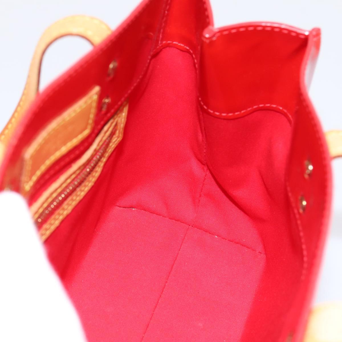 LOUIS VUITTON Monogram Vernis Reade PM Hand Bag Rouge M91088 LV Auth BA14977