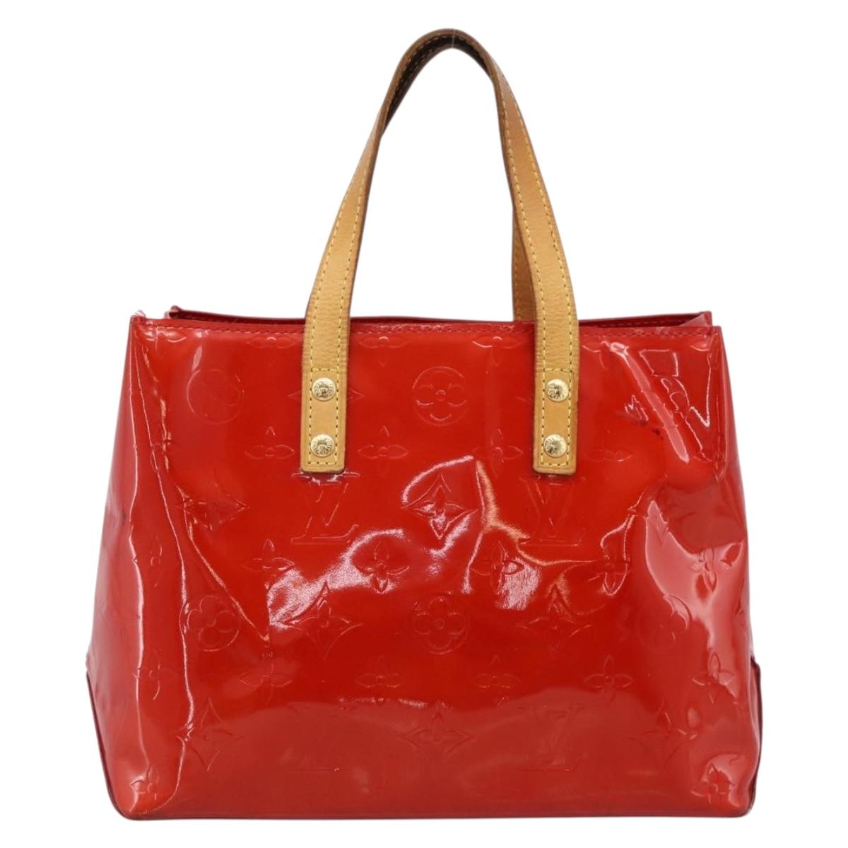 LOUIS VUITTON Monogram Vernis Reade PM Hand Bag Rouge M91088 LV Auth BA14977