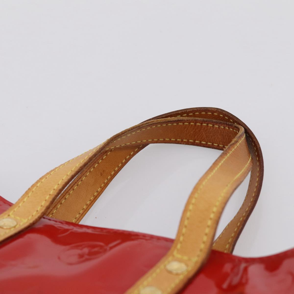 LOUIS VUITTON Monogram Vernis Reade PM Hand Bag Rouge M91088 LV Auth BA14977