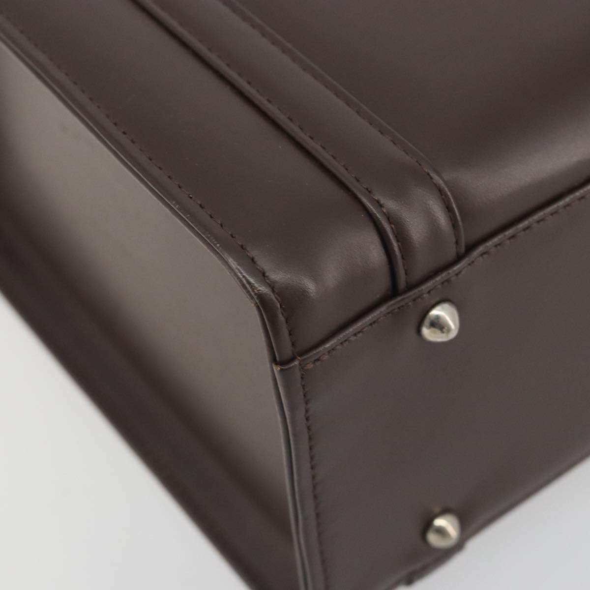 BURBERRY Hand Bag Patent Brown Auth BA14996