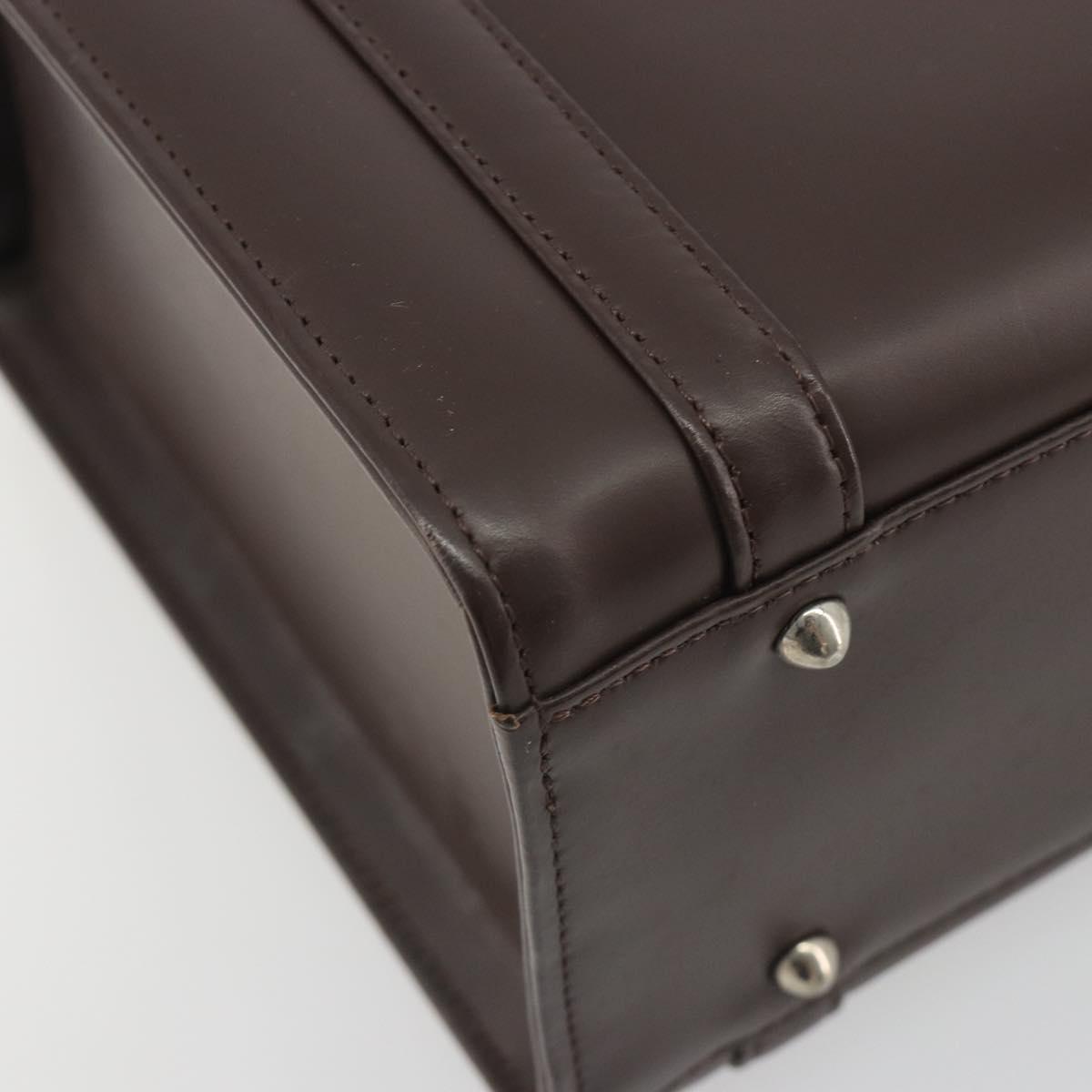 BURBERRY Hand Bag Patent Brown Auth BA14996