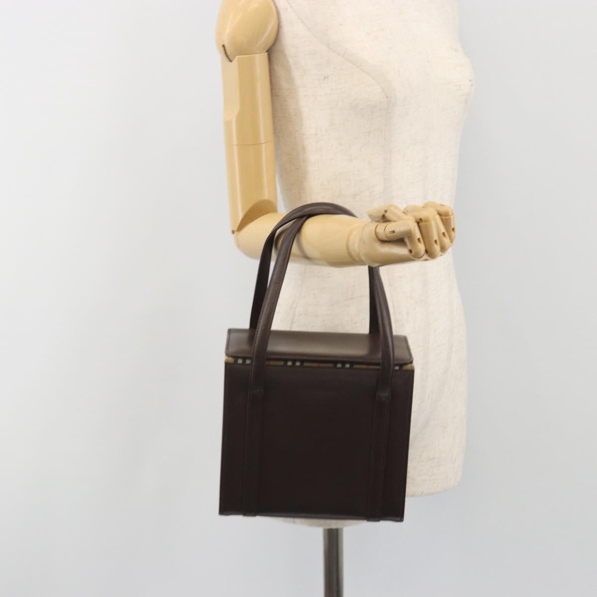 BURBERRY Hand Bag Patent Brown Auth BA14996