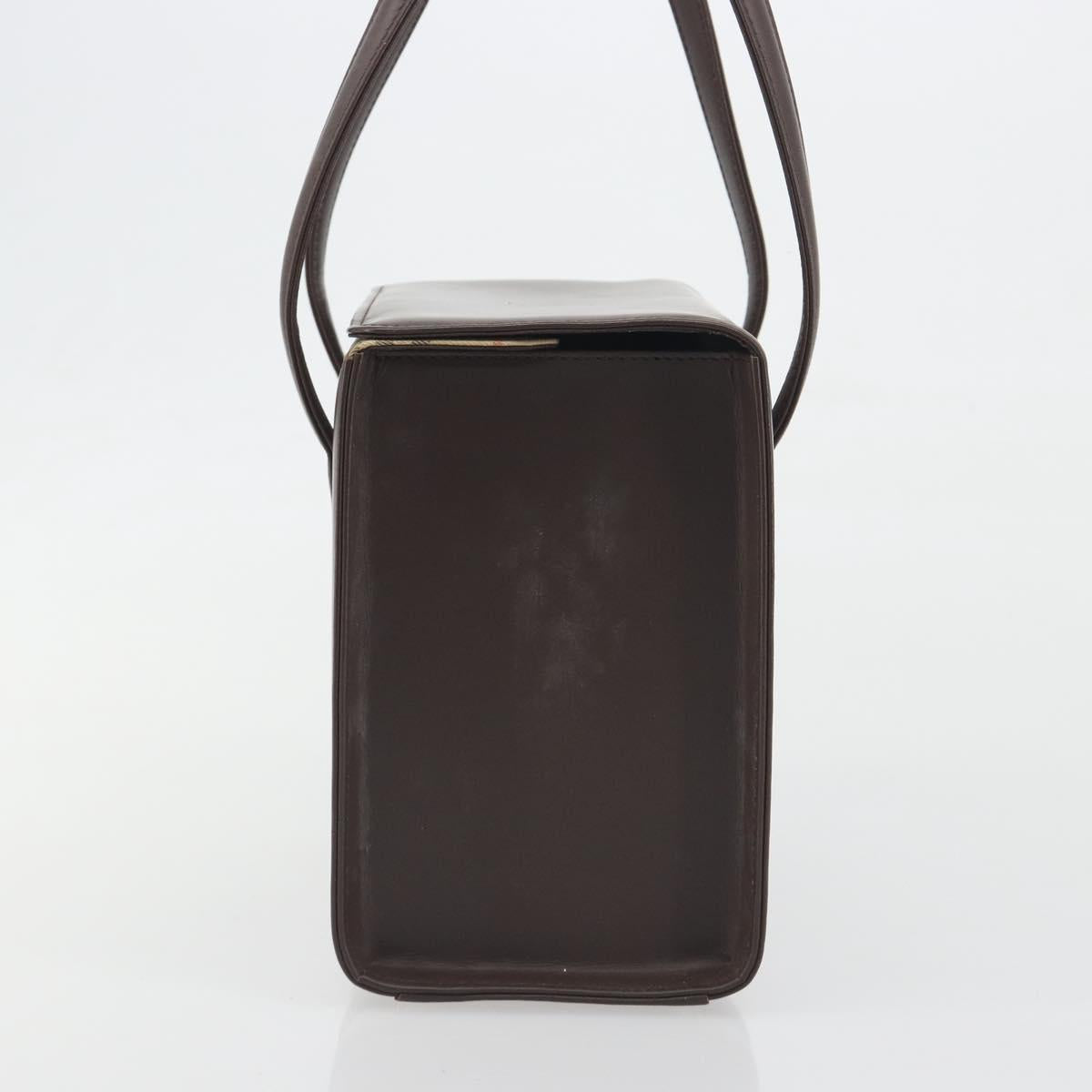 BURBERRY Hand Bag Patent Brown Auth BA14996
