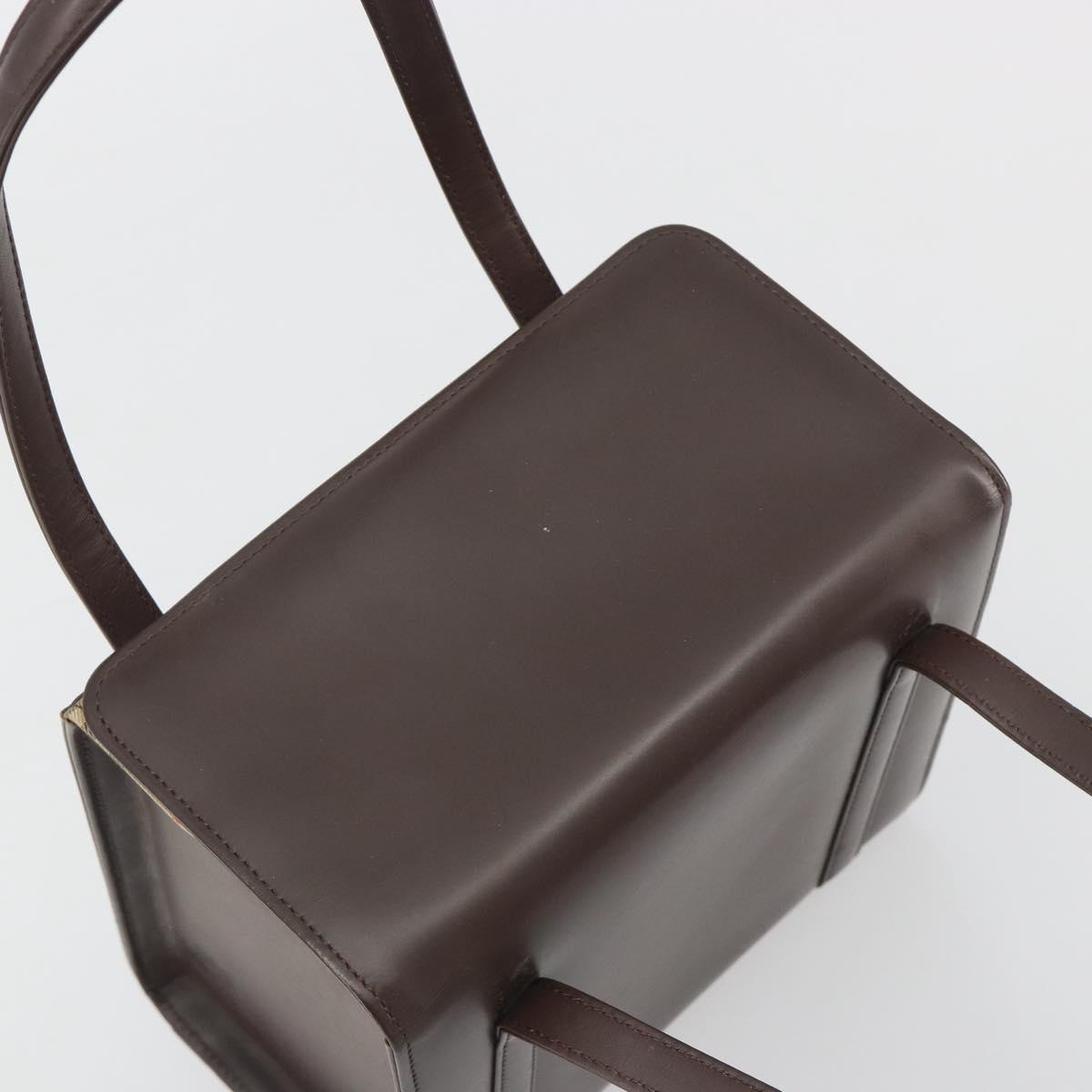 BURBERRY Hand Bag Patent Brown Auth BA14996