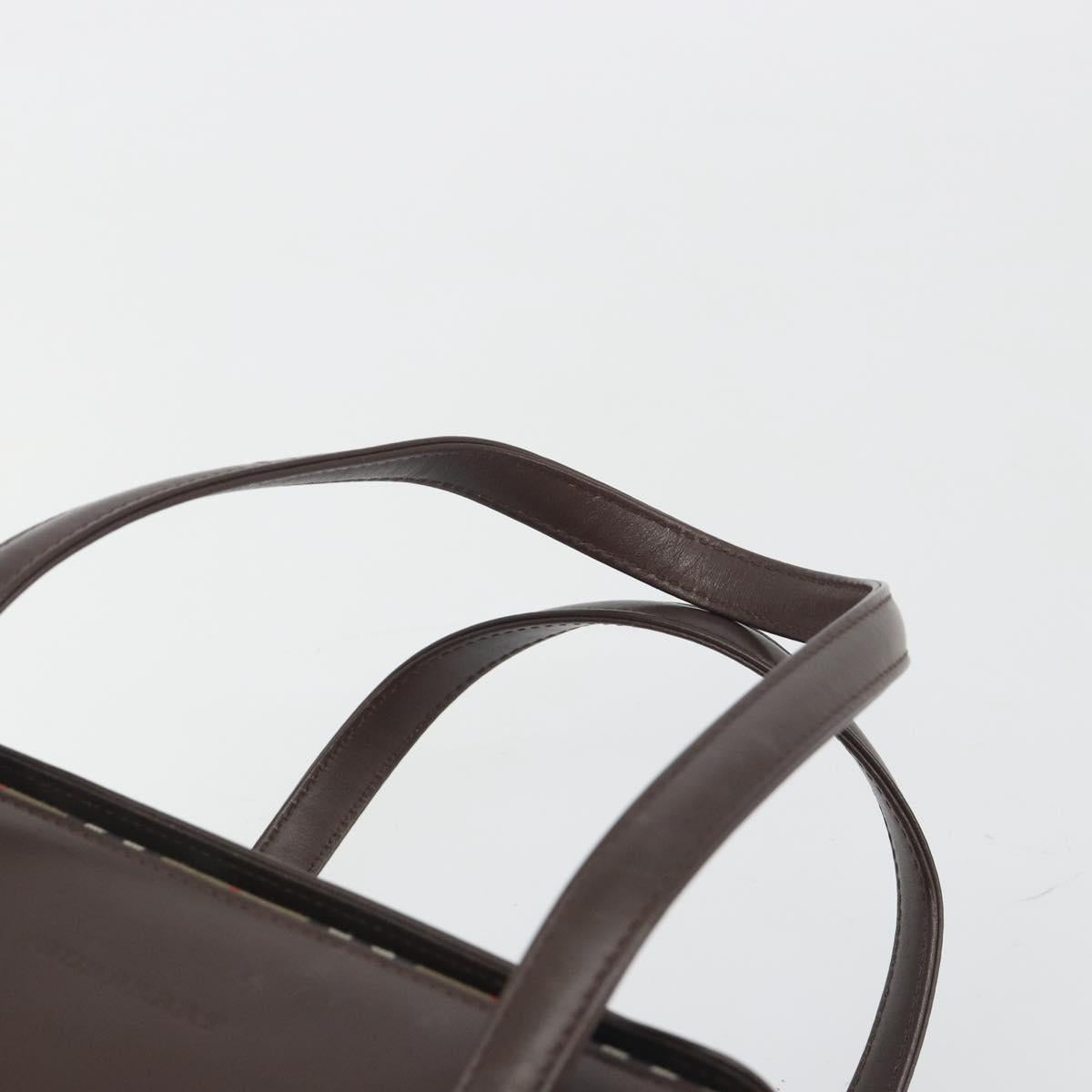 BURBERRY Hand Bag Patent Brown Auth BA14996