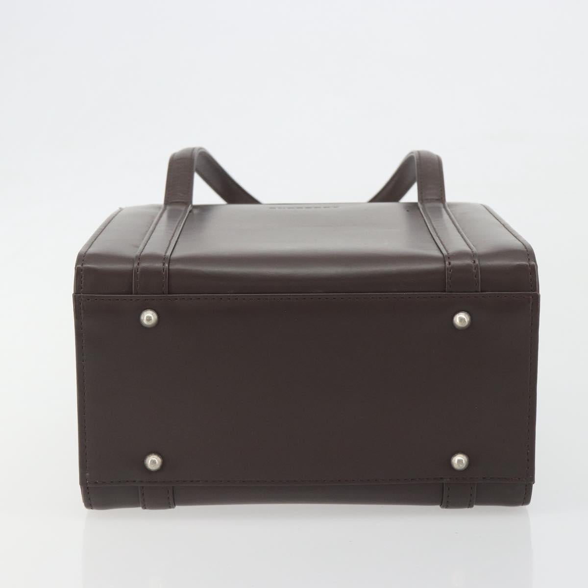 BURBERRY Hand Bag Patent Brown Auth BA14996