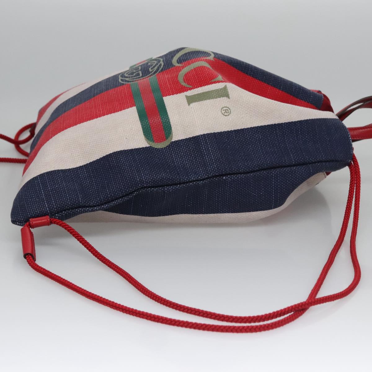 GUCCI Backpack Canvas Red Navy 473872 Auth BA150