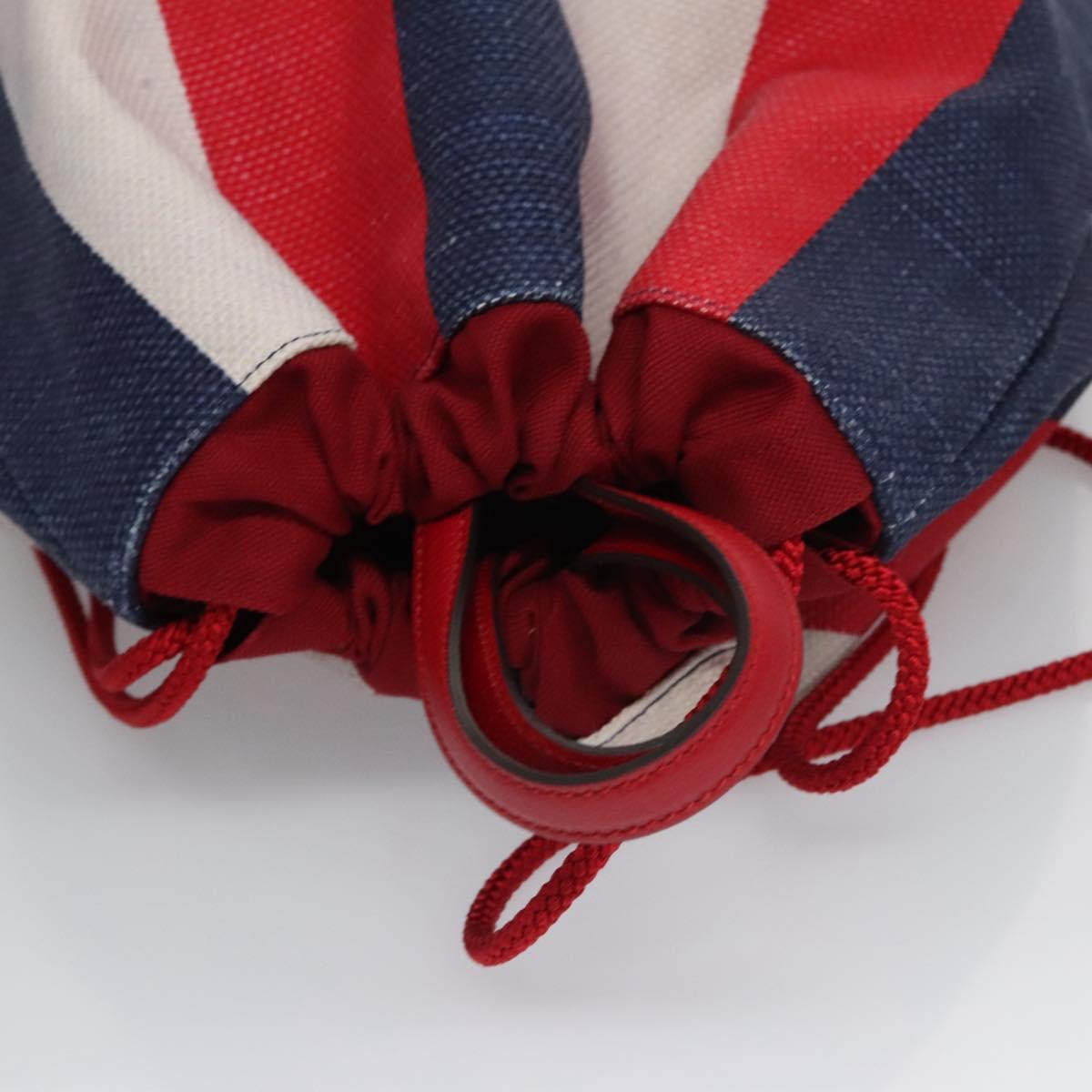 GUCCI Backpack Canvas Red Navy 473872 Auth BA150