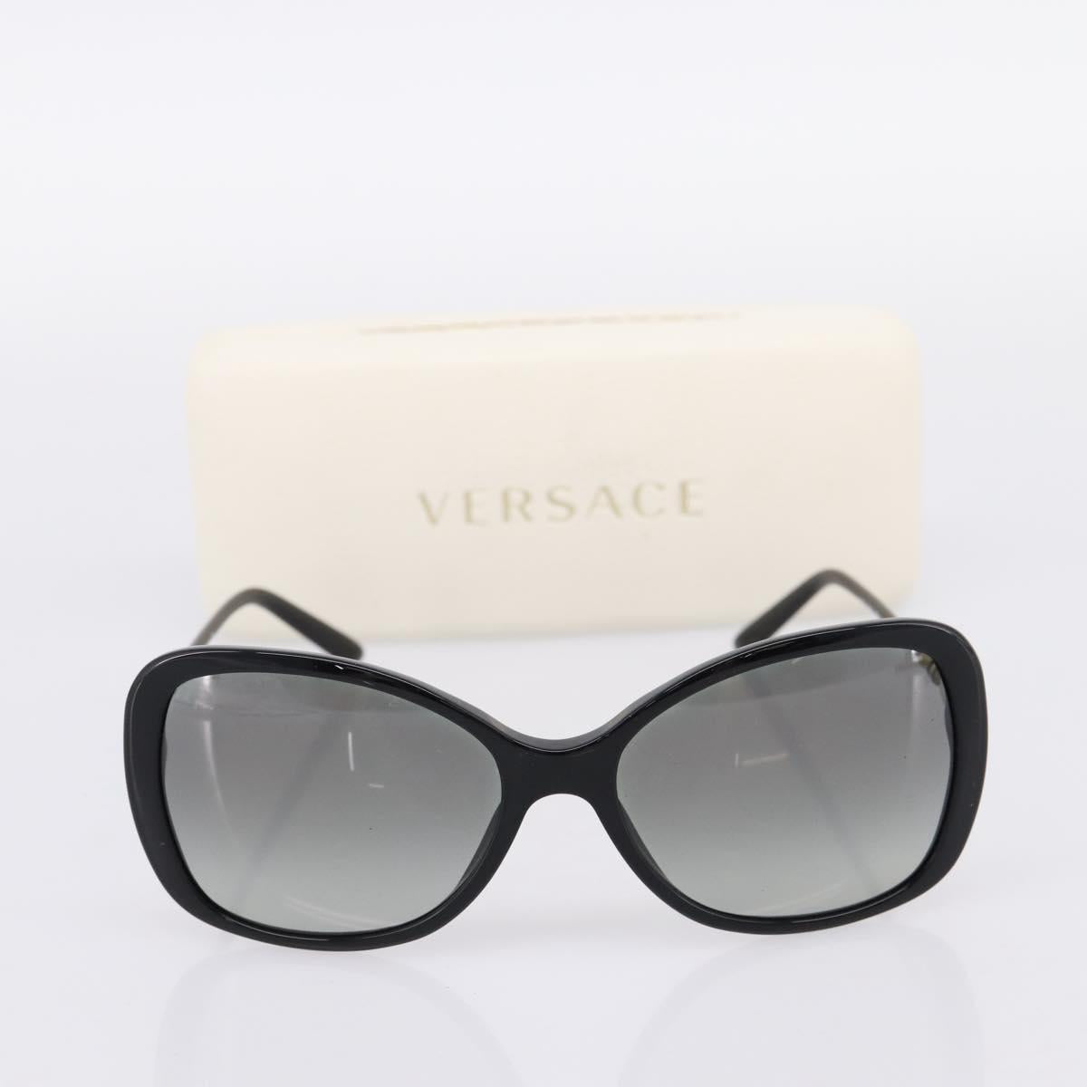 VERSACE Medusa Sunglasses Plastic Black Gold Tone Auth BA15022V